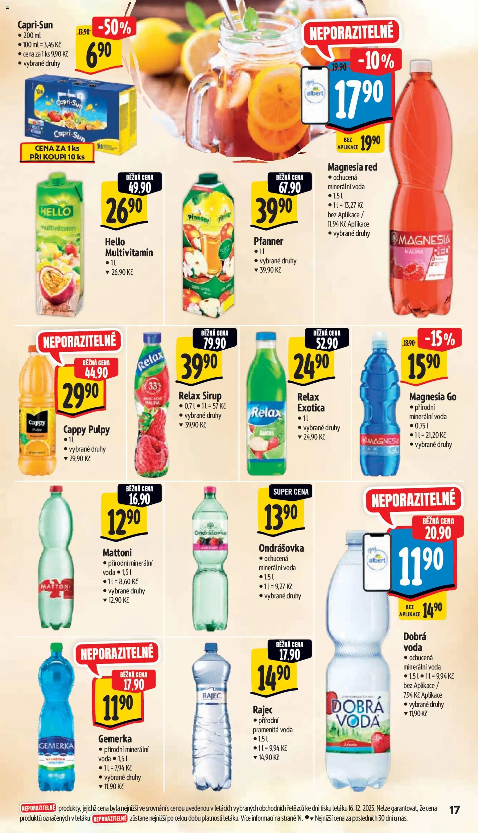 Albert leták - Supermarket od 27.12.2025 | Strana: 25 | Produkty: Ondrášovka, Magnesia, Minerální voda, Magnesia Red