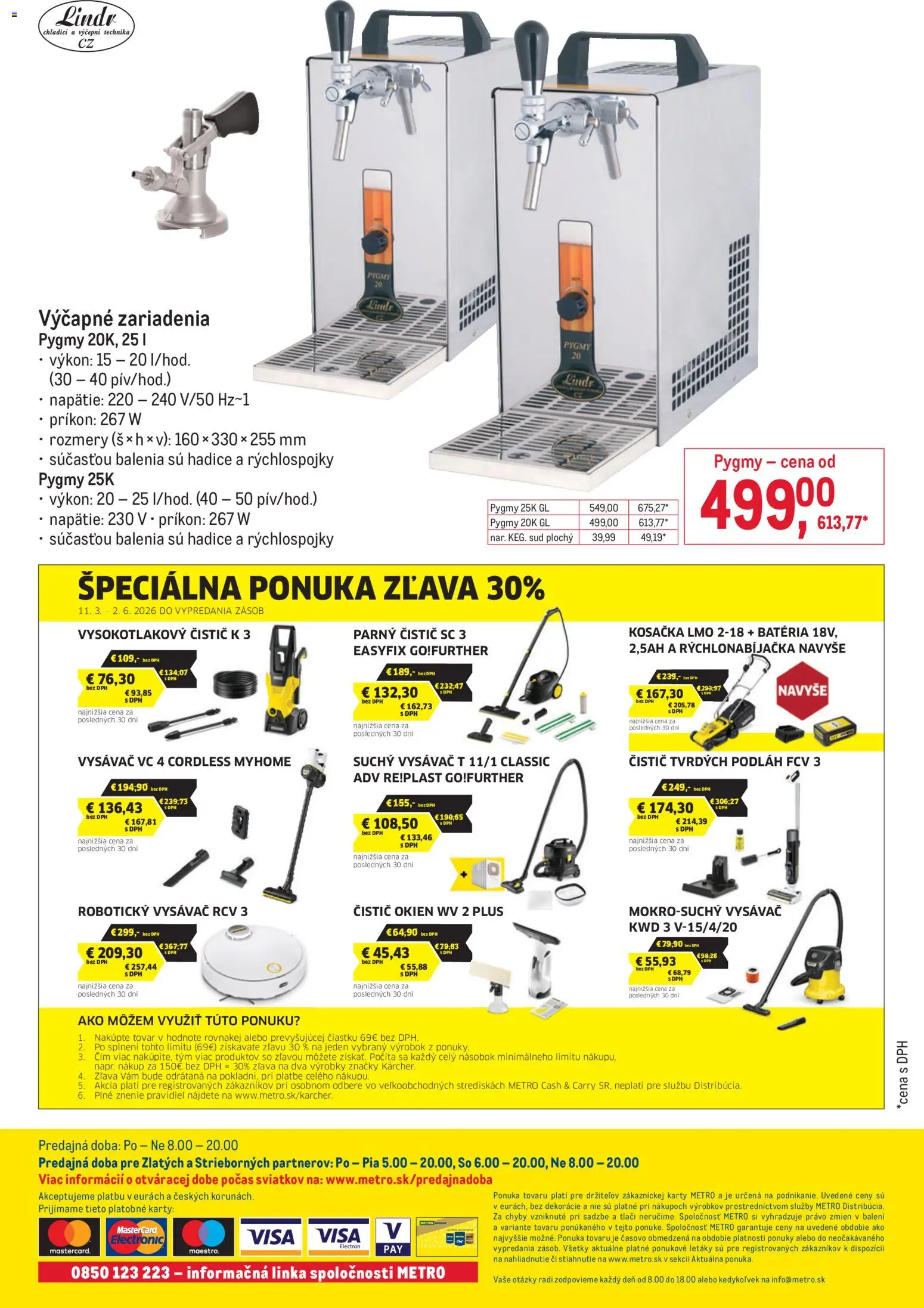 Nové Metro akcie – leták je platný od 25.03.2026 | Strana: 6 | Produkty: Kosačka, Robotický vysávač, Čistič okien, Parný čistič