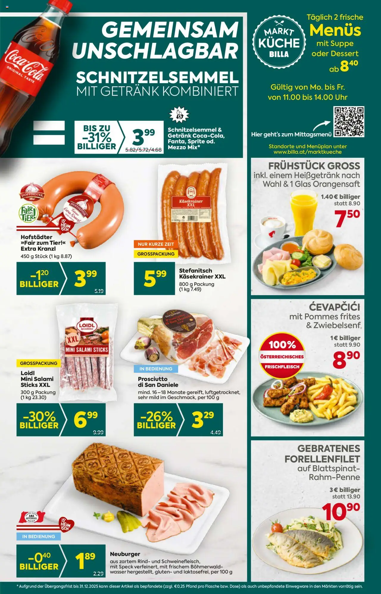 Billa Plus Flugblatt - Oberösterreich gültig ab 07.08.2025 | Seite: 9 | Produkte: Wasser, Uhr, Salami