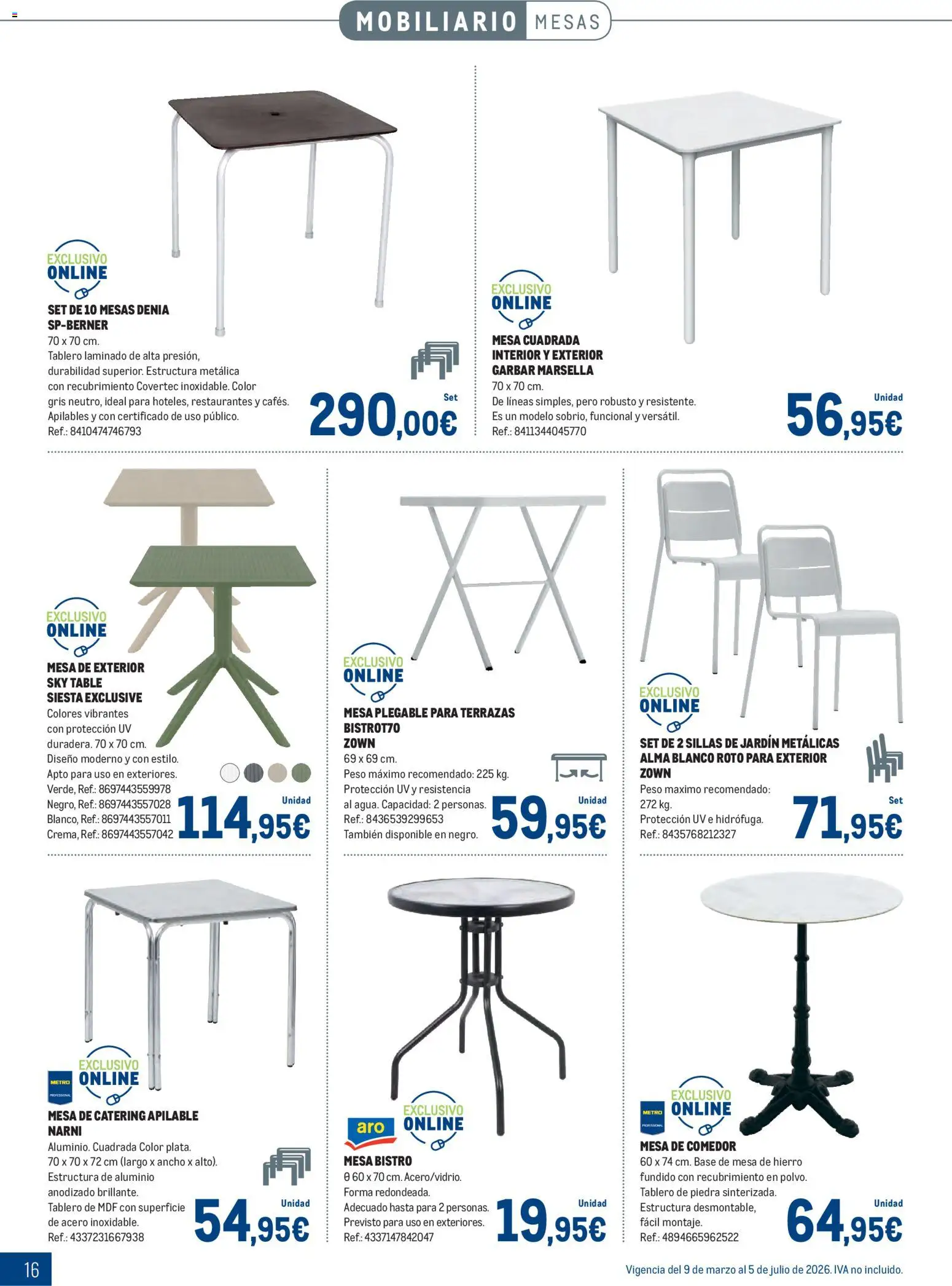 Makro - Especial Terrazas │ válido desde el 09.03.2026 | Página: 16 | Productos: Peso, Mesa