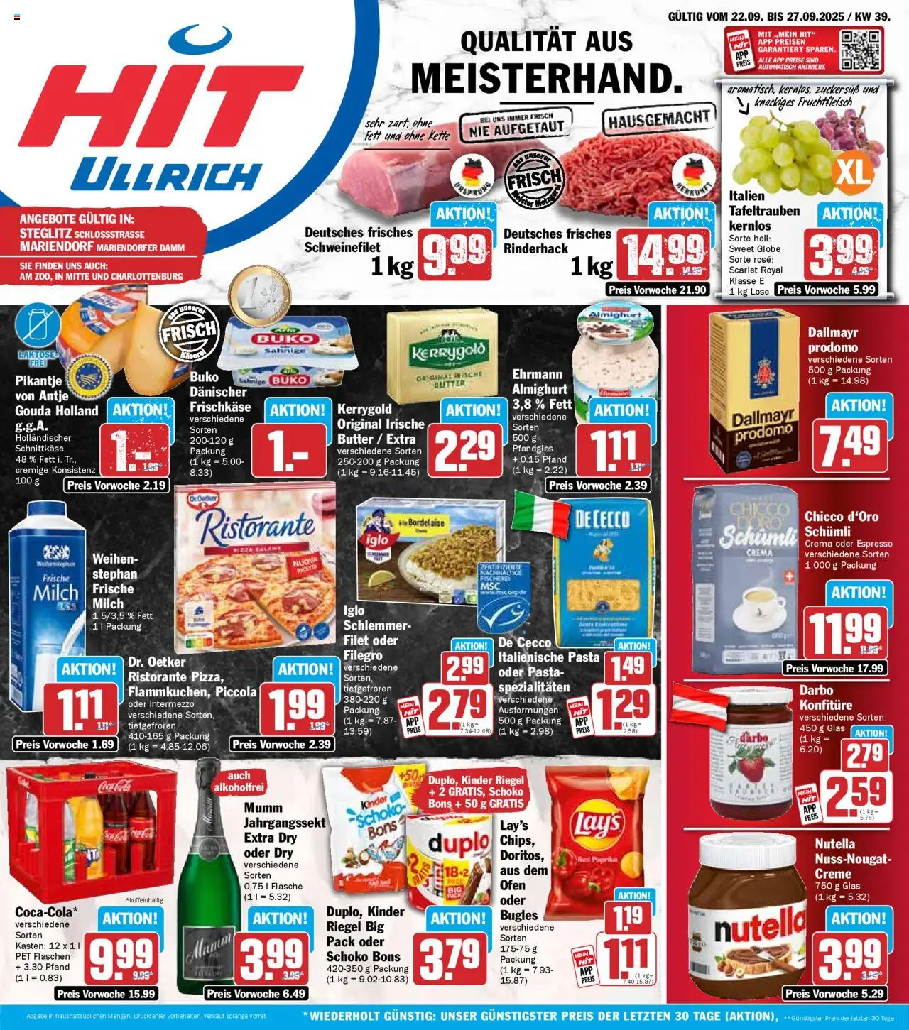 HIT - Berlin – gültig ab 22.09.2025 | Seite: 1 | Produkte: Butter, Creme, Dallmayr, Frischkase