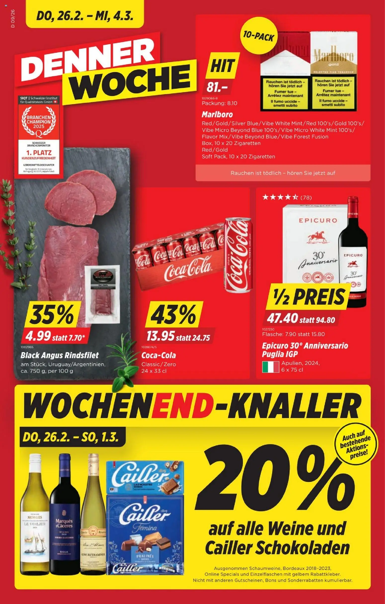 Denner Aktionen – gültig ab 26.02.2026 | Seite: 1 | Produkte: Coca Cola
