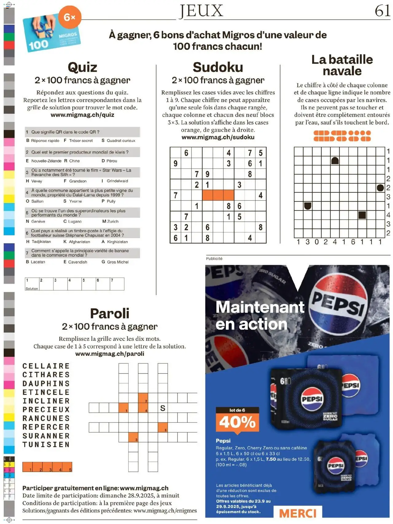 Migros Magazin FR – gültig ab 22.09.2025 | Seite: 61 | Produkte: Ridge