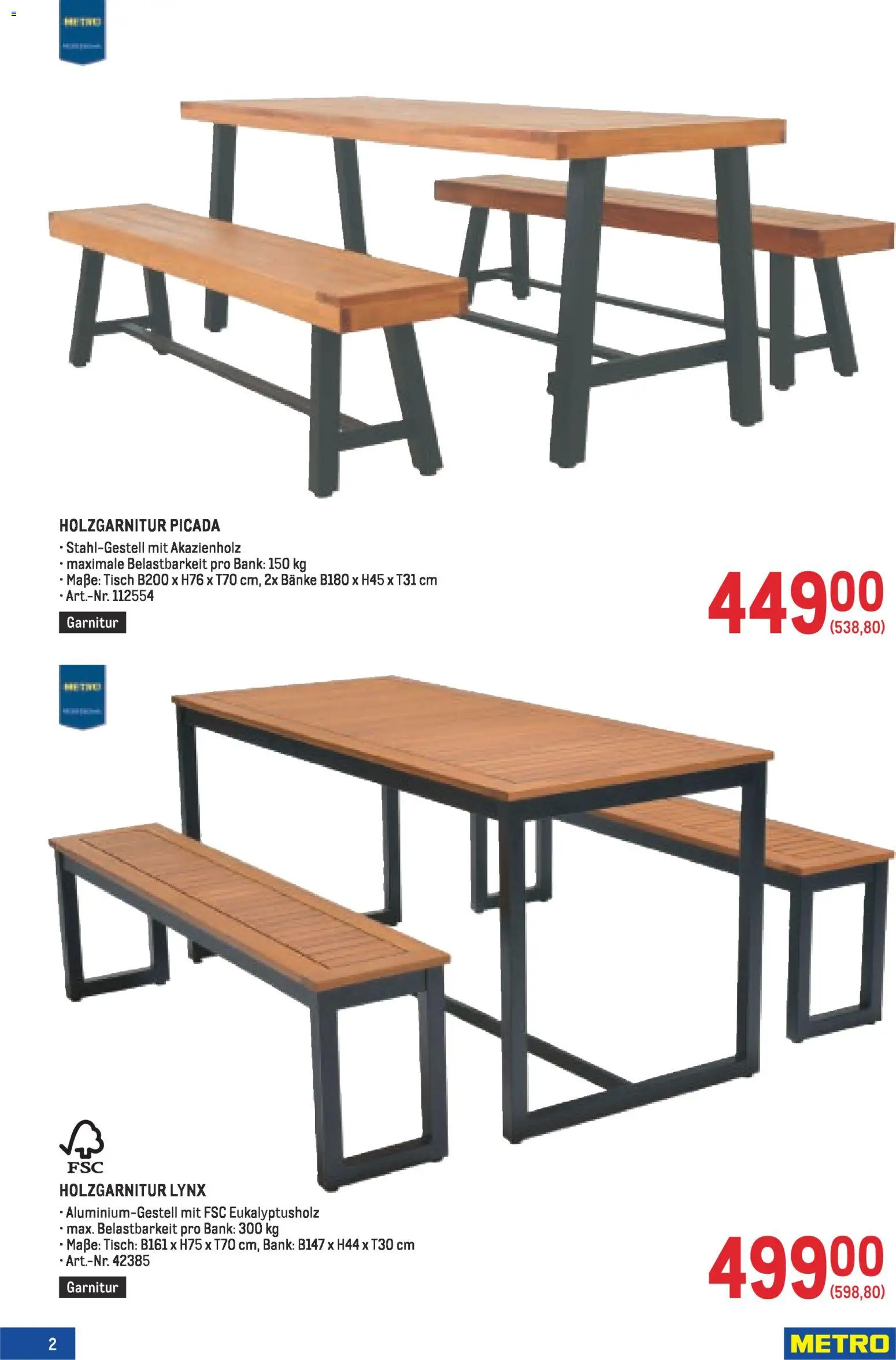 Metro Garten Online Spezial gültig ab 19.02.2026 | Seite: 2 | Produkte: Tisch