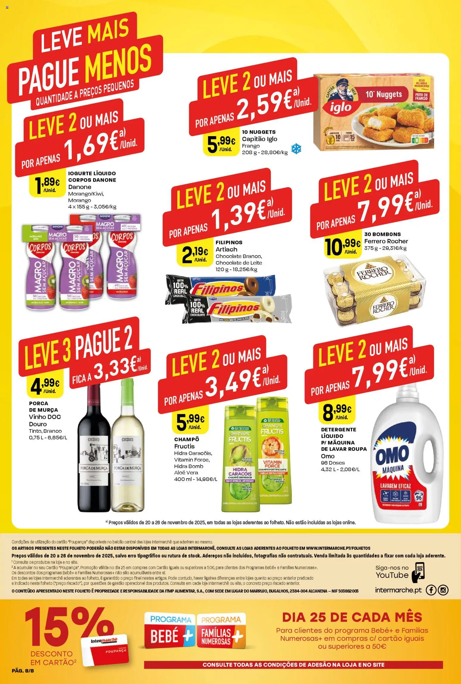 Intermarché Folheto Mini │ válido de 20.11.2025 | Página: 8 | Produtos: Filipinos, Capitão iglo, Detergente, Açúcar