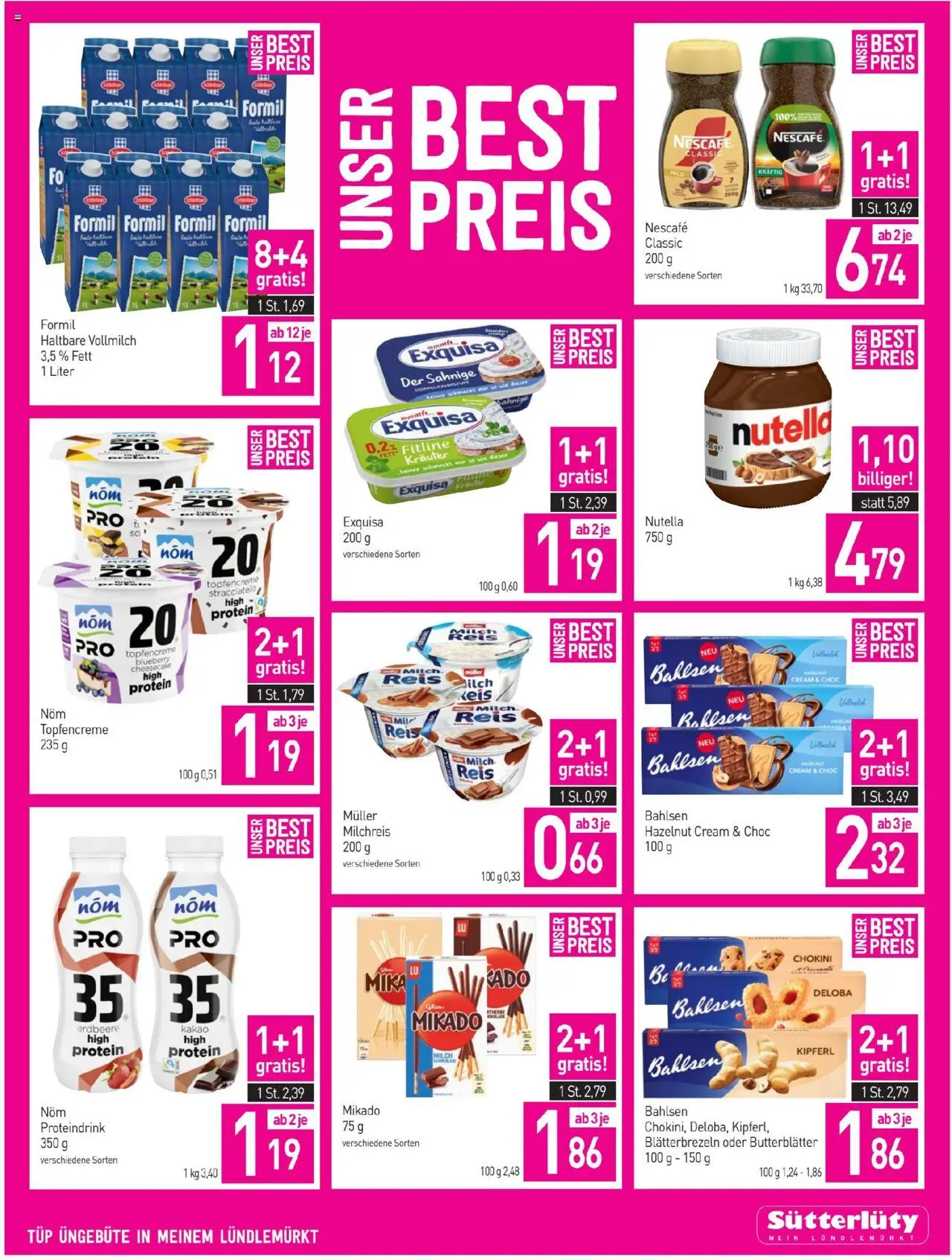 Sutterlüty Flugblatt gültig ab 14.08.2025 | Seite: 5 | Produkte: Milch, Creme, Reis
