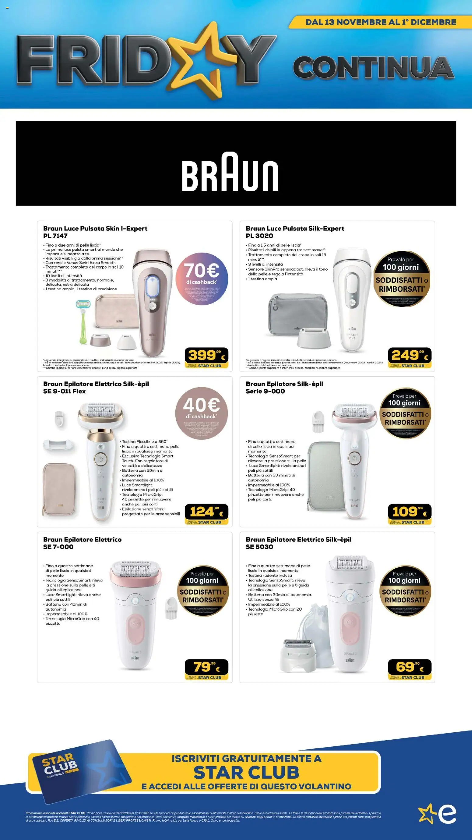Volantino Euronics del 13.11.2025 | Pagina: 180 | Prodotti: Rasoio, Tè, Epilatore elettrico, Batteria
