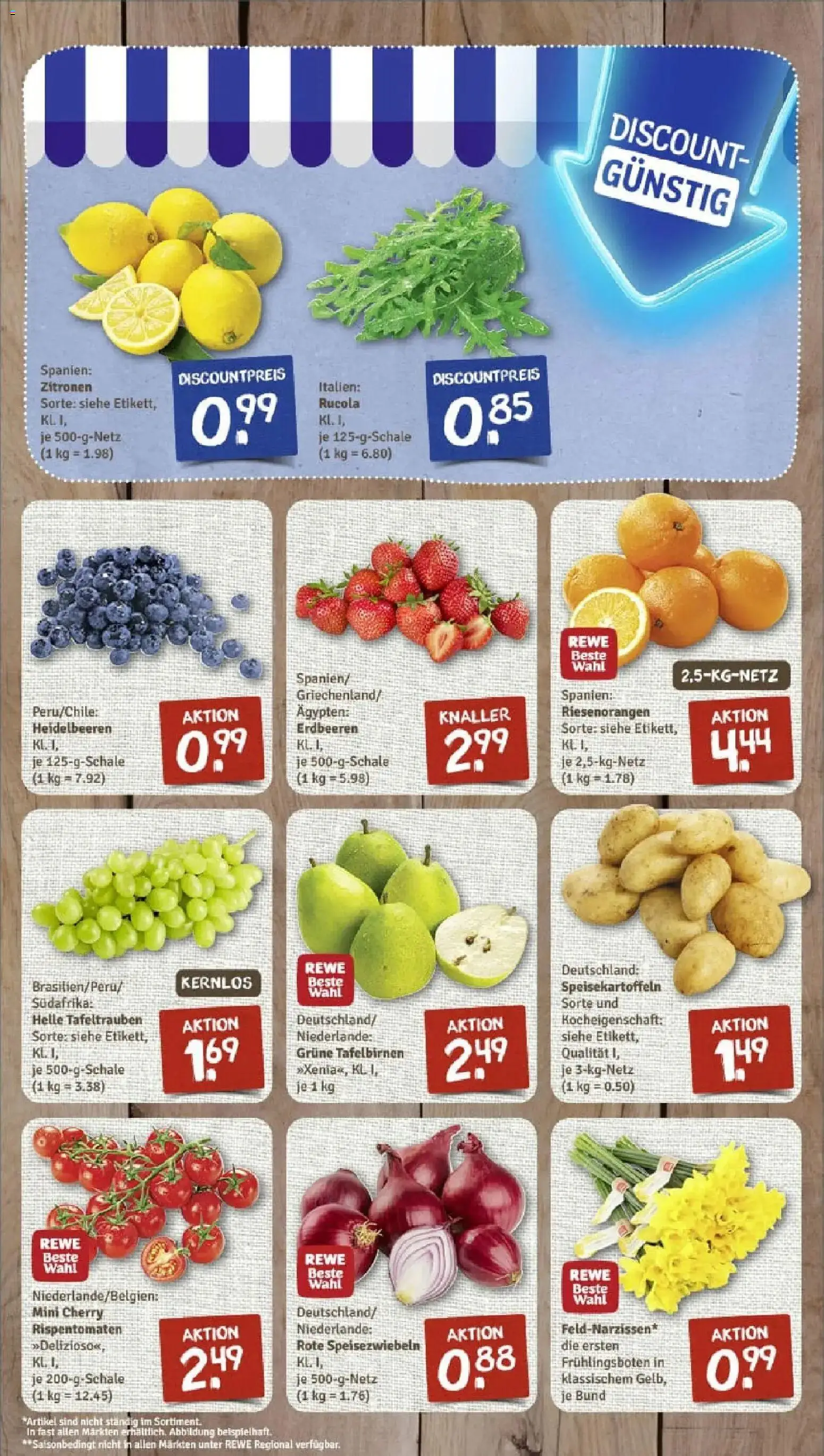 Rewe prospekt Wuppertal / Barmen	 – gültig ab 26.01.2026 | Seite: 3 | Produkte: Rucola, Heidelbeeren, Erdbeeren, Zitronen