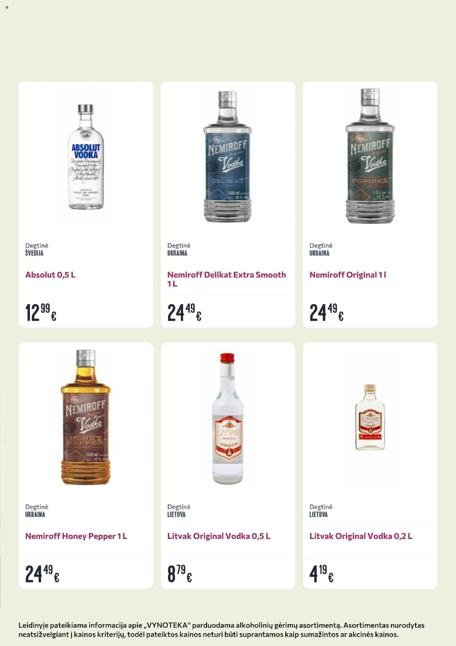 VYNOTEKA akcijos nuo 09.03.2026 | Puslapis: 4 | Prekių: Degtinė