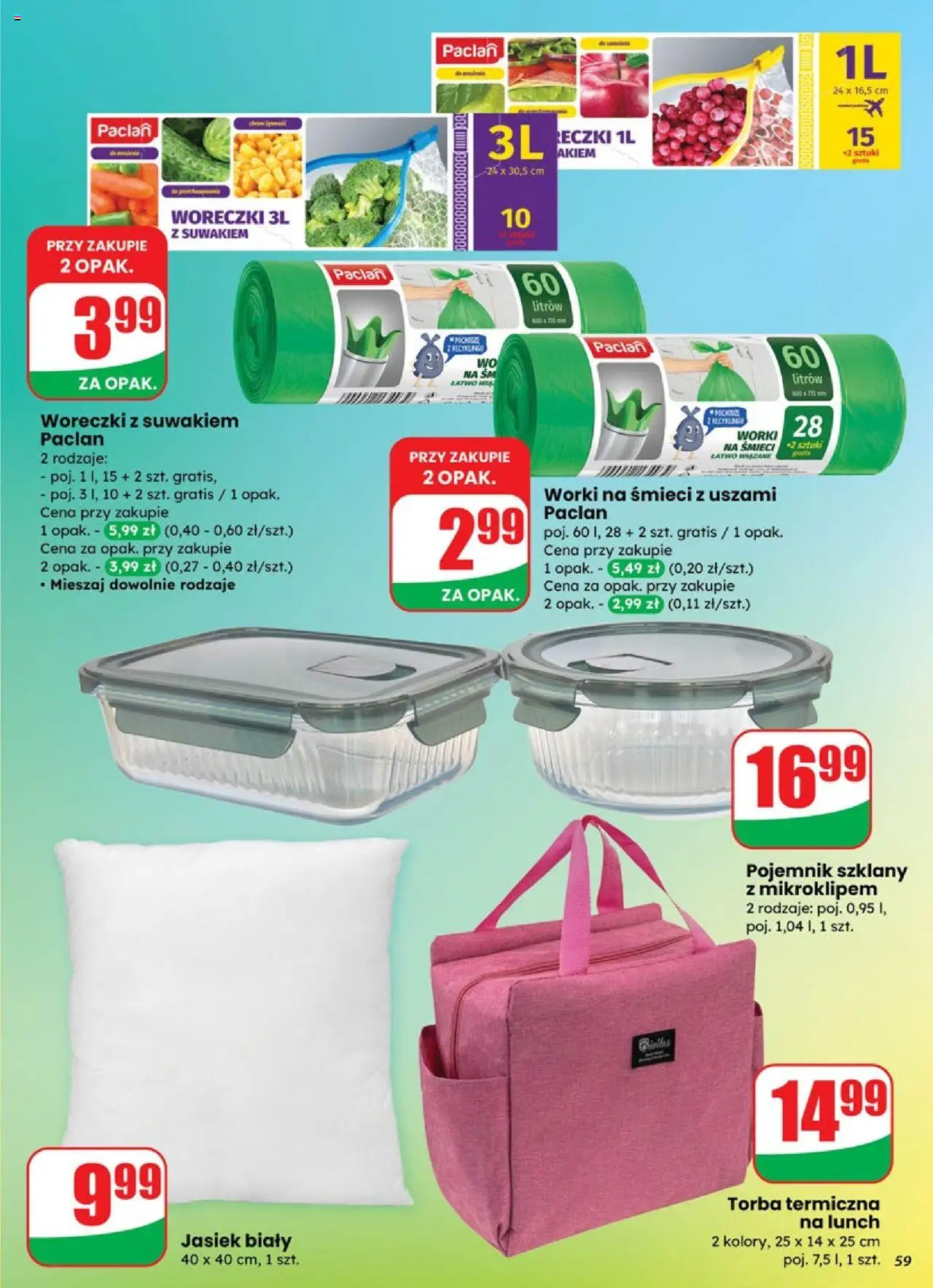 Dino Gazetka od 17.09.2025 | Strona: 59 | Produkty: Torba, Torba termiczna, Woreczki z suwakiem