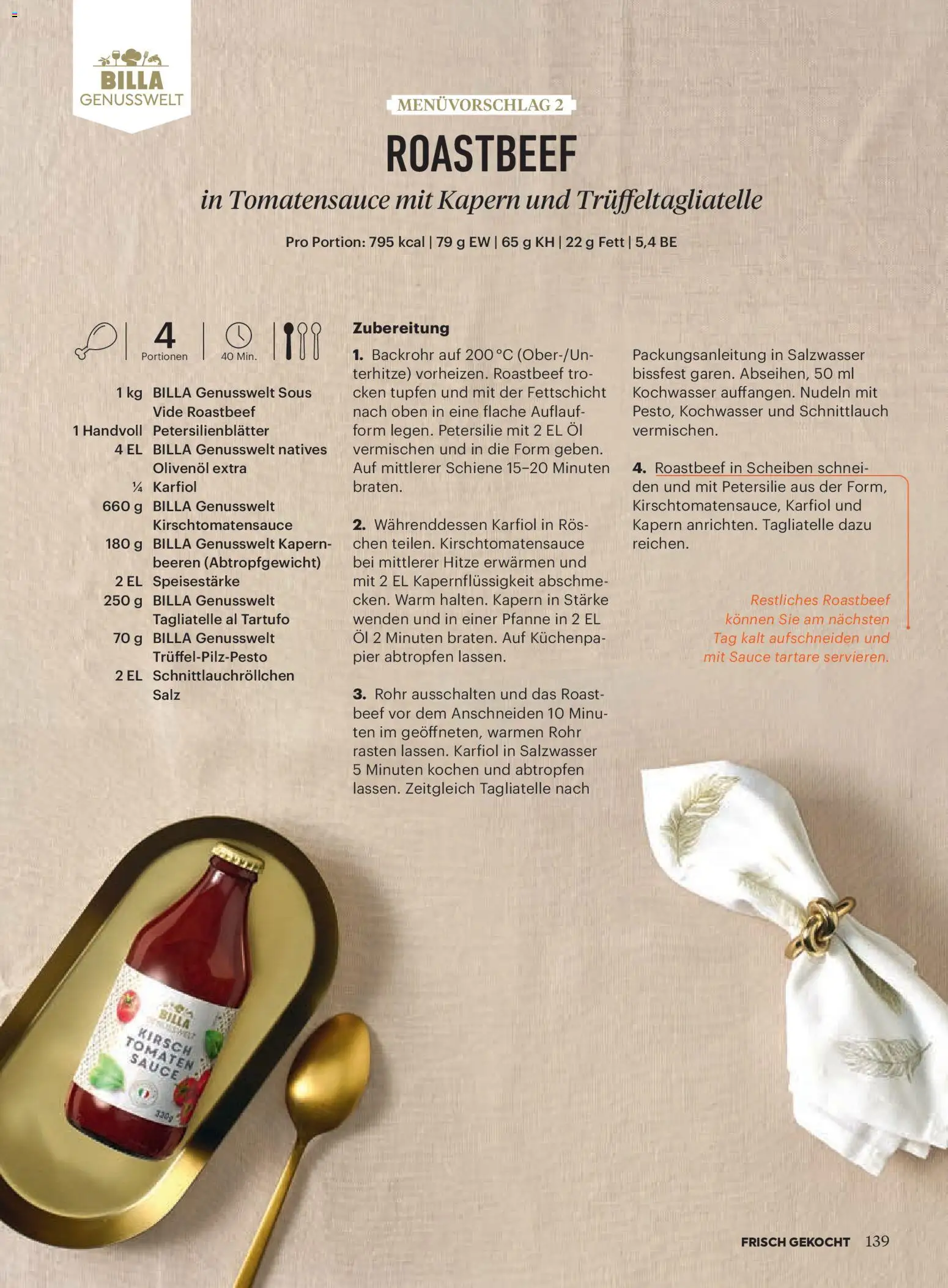 Billa  Frisch Gekocht gültig ab 01.11.2025 | Seite: 135 | Produkte: Salz, Cage de football, Öl, Nudeln