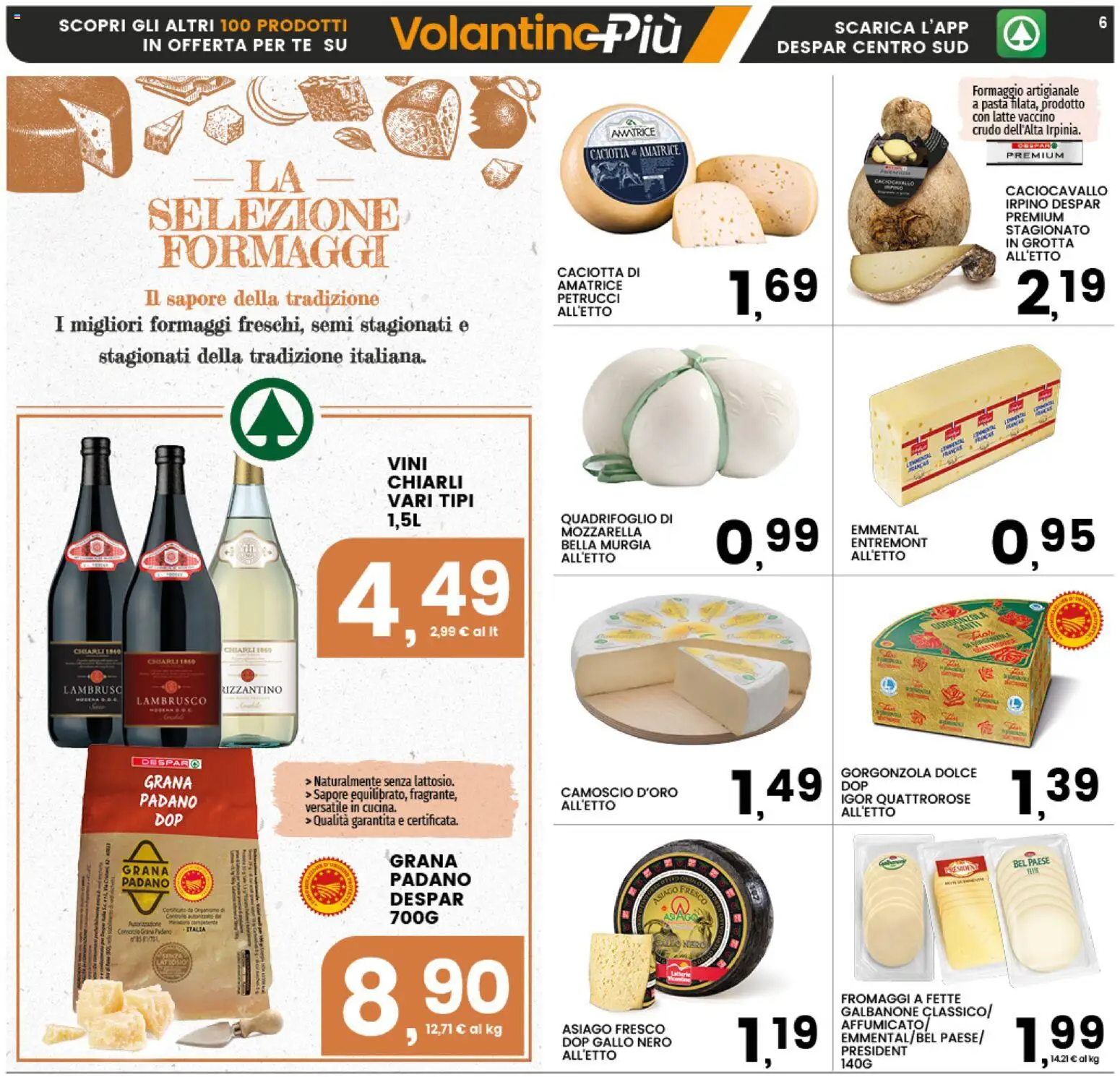 Volantino Interspar del 29.01.2026 | Pagina: 6 | Prodotti: Latte, Pasta, Grana Padano, Gorgonzola