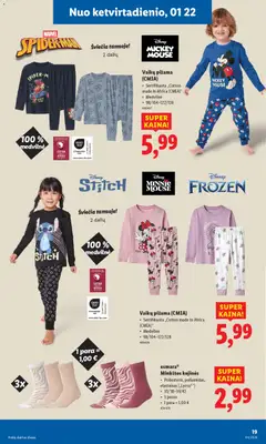 LIDL leidinys galioja nuo 19.01.2026 | Puslapis: 19 | Prekių: Kojinės, Pižama