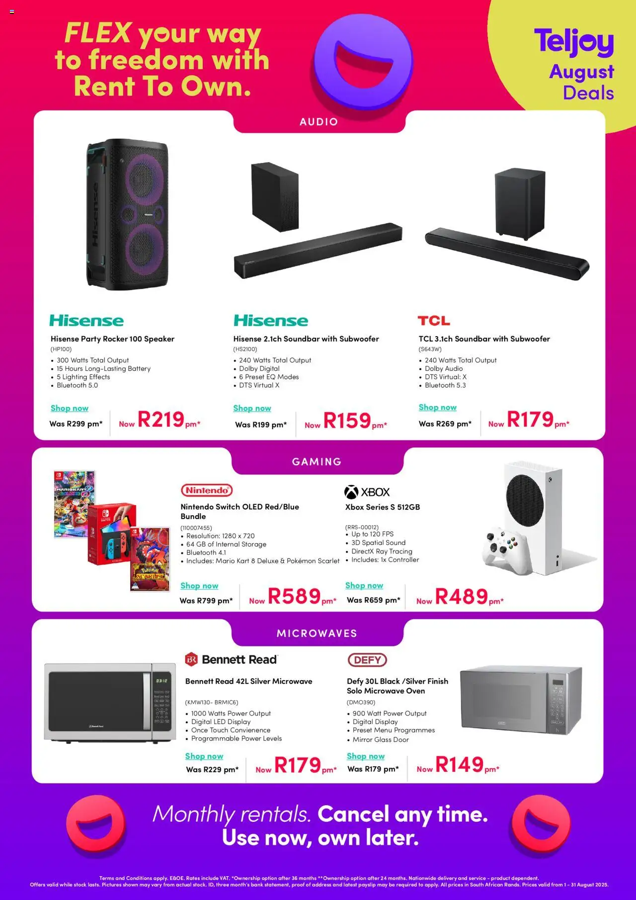 Teljoy Specials │ valid from 01.08.2025 | Page: 3 | Products: Audio, Battery, Microwave, Subwoofer