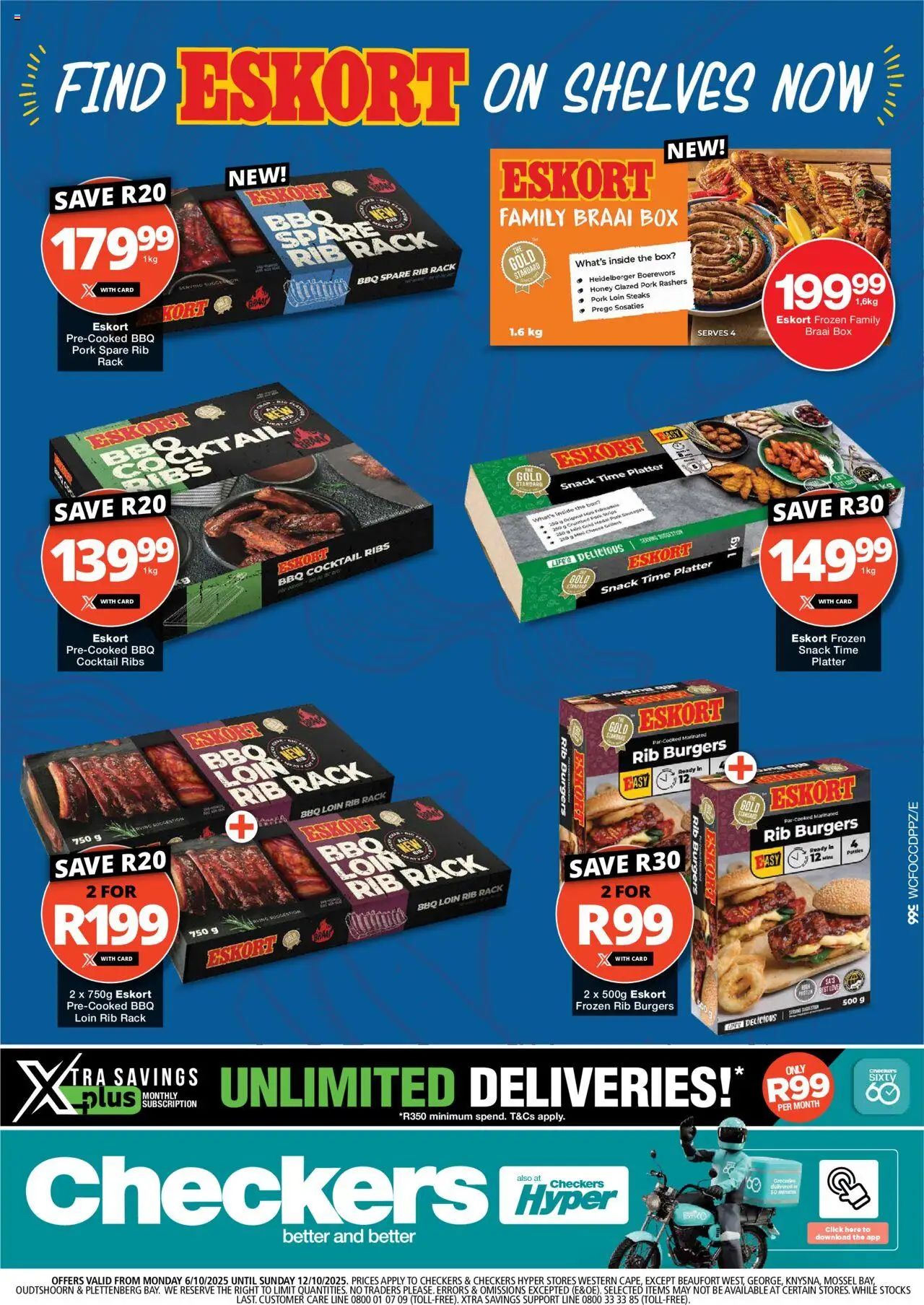 New Checkers catalogue – valid from 06.10.2025 | Page: 1 | Products: Platter, Box, Pork, Burgers