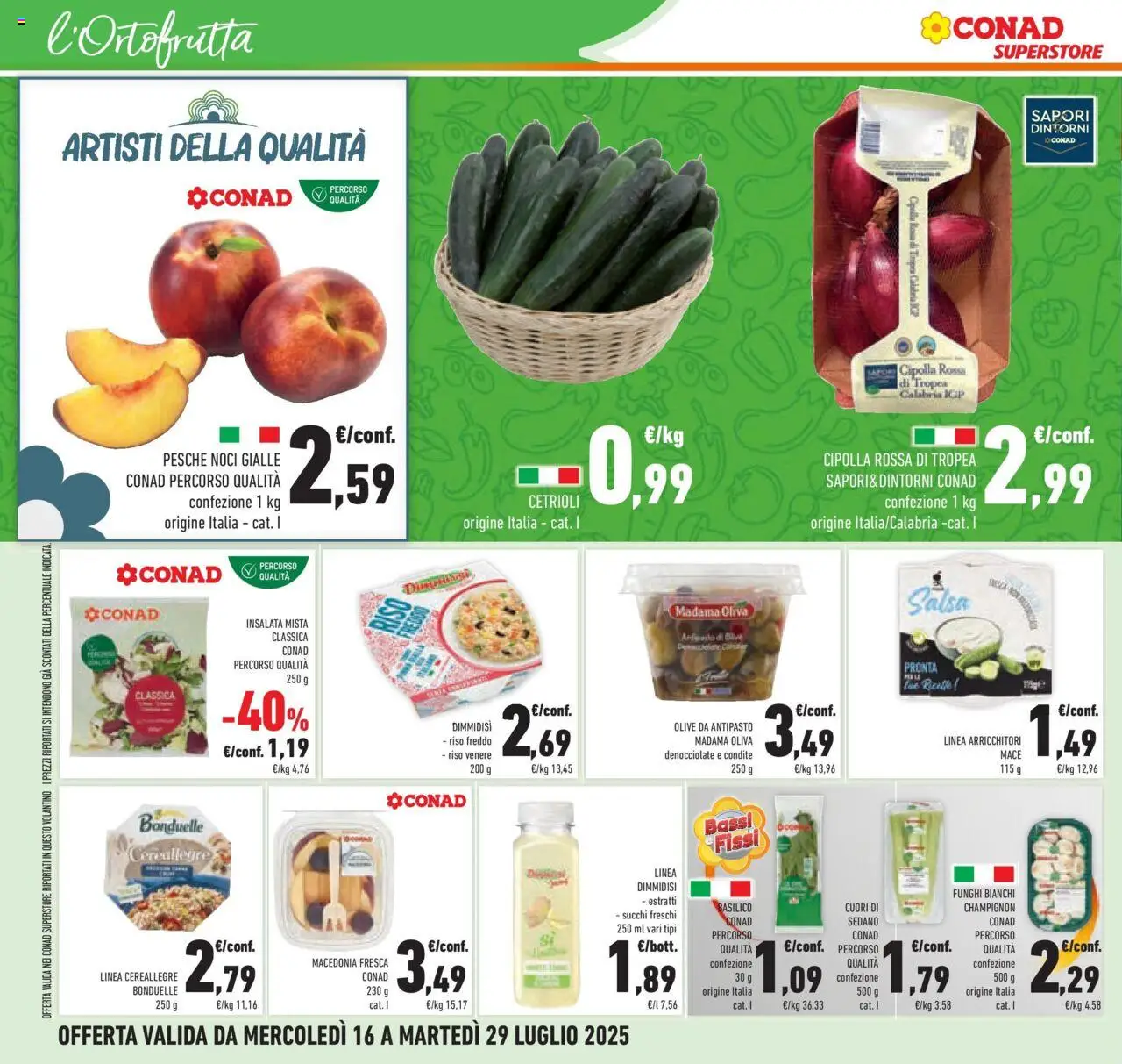 Volantino Conad del 15.07.2025 | Pagina: 6 | Prodotti: Riso, Insalata, Salsa, Macedonia