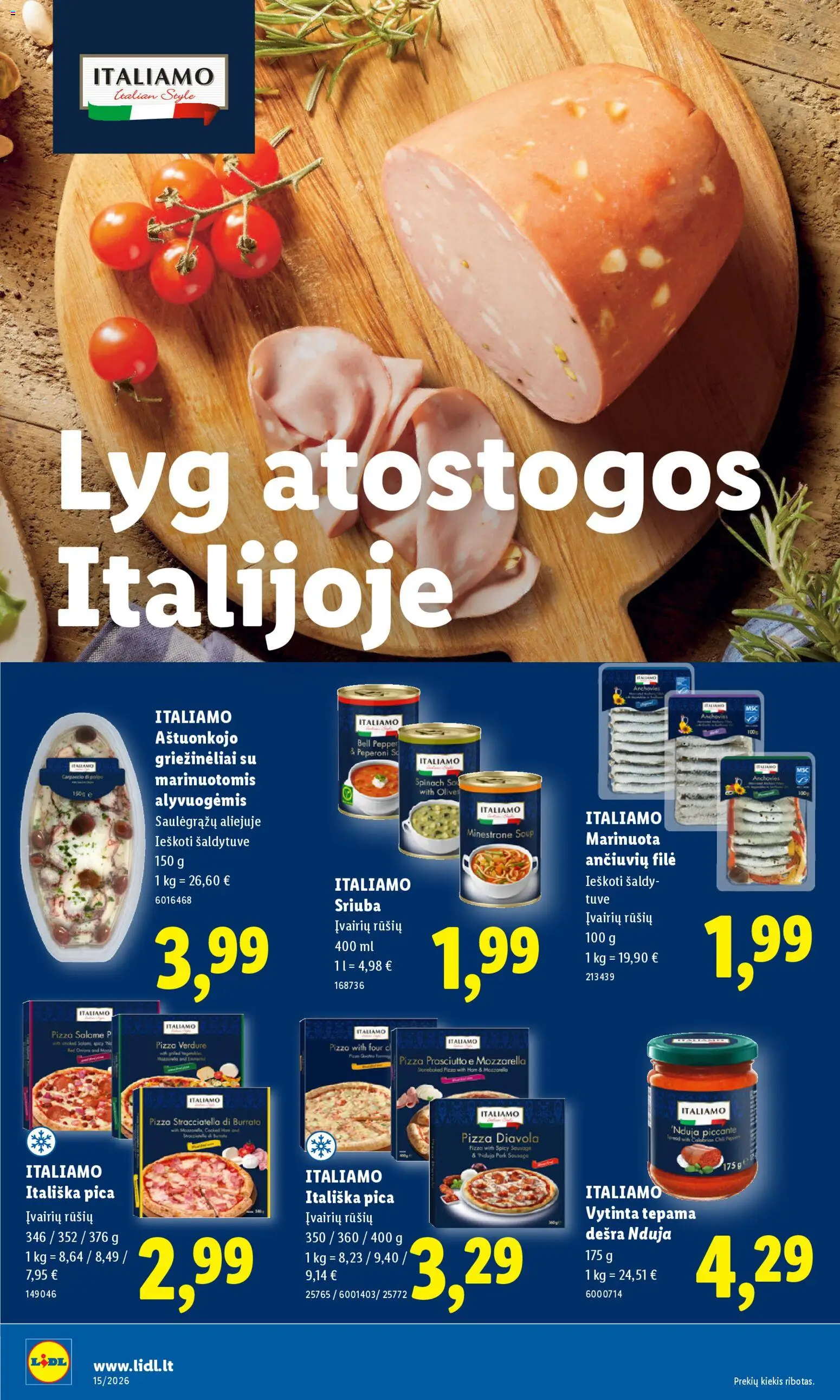 LIDL akcijos nuo 06.04.2026 | Puslapis: 8 | Prekių: Pica, Dešra
