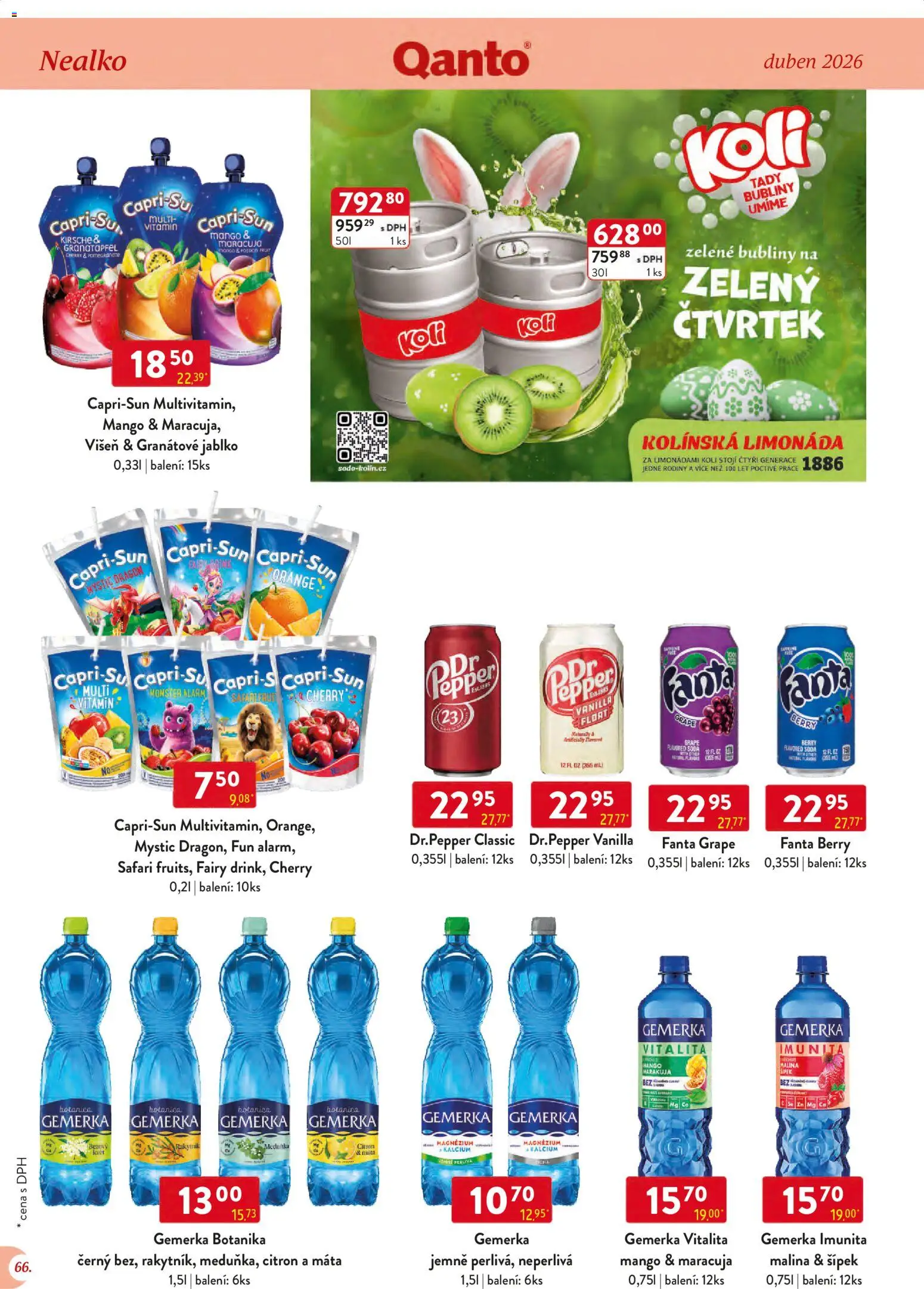 Astur & Qanto leták - Velkoobchod 04/2026 od 01.04.2026 | Strana: 66 | Produkty: Maracuja, Monster, Limonáda, Granátové jablko