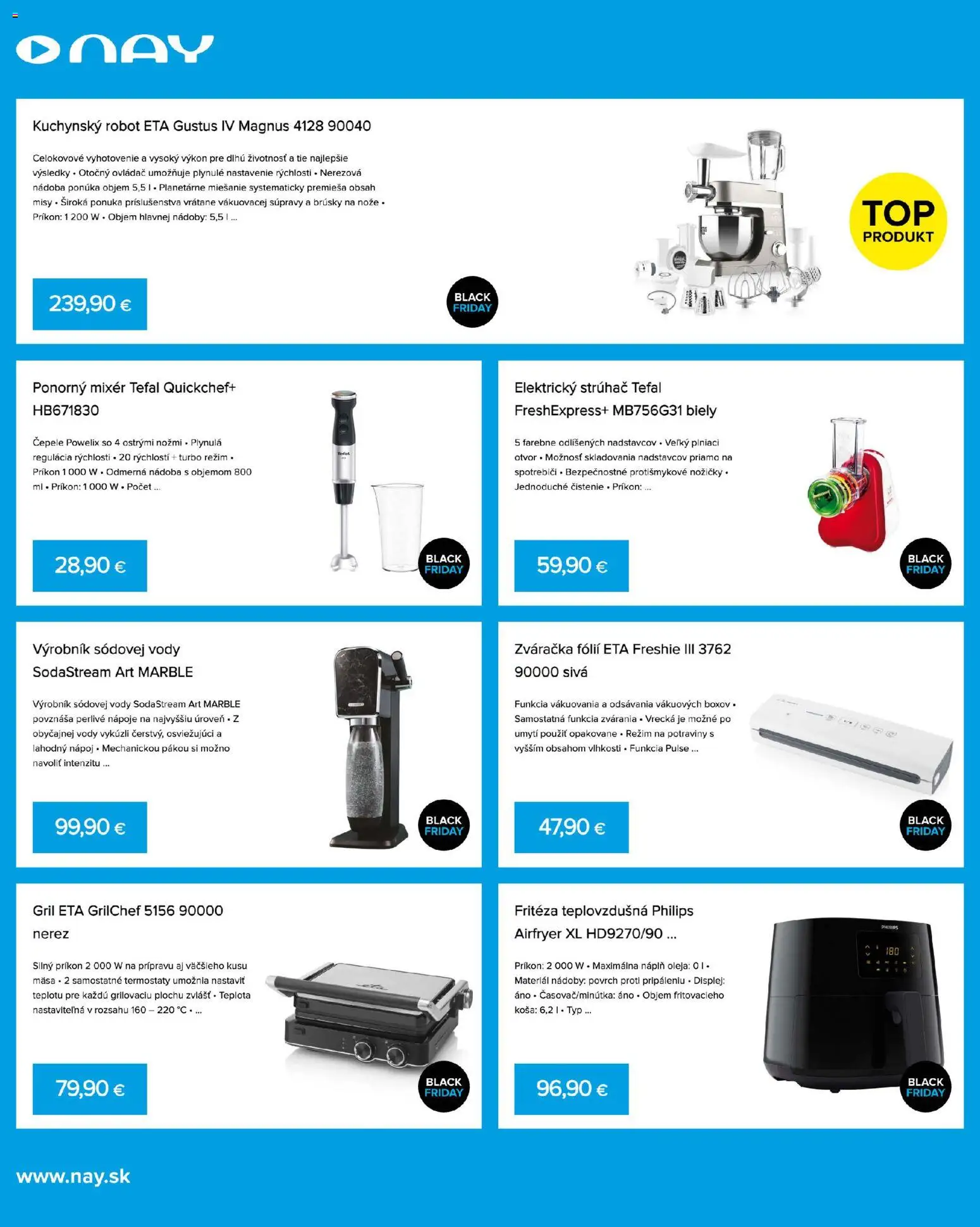 Nové NAY Elektrodom akcie – leták je platný od 10.11.2025 | Strana: 12 | Produkty: Gril, Fritéza, Kuchynský robot, Zváračka