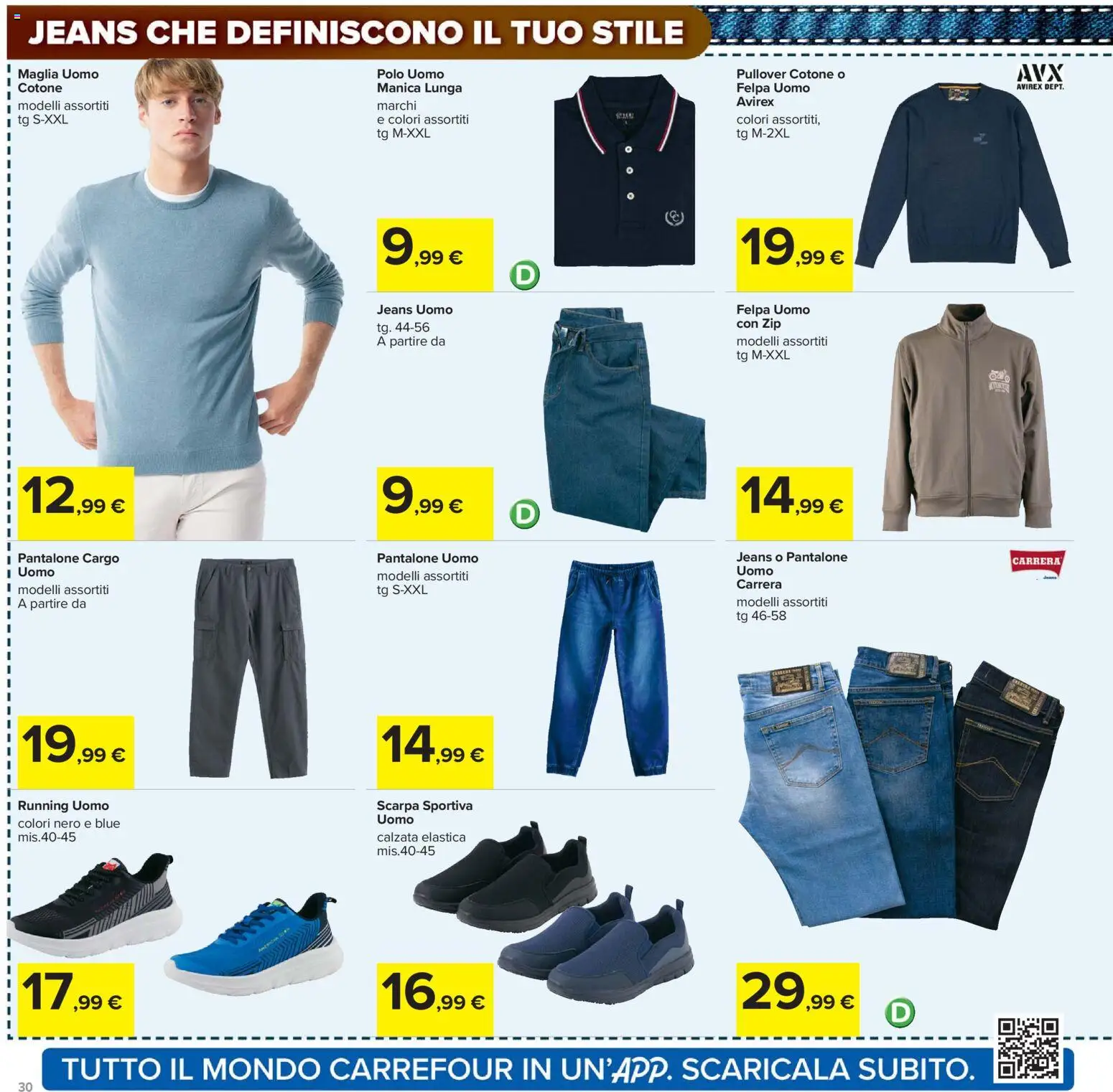 Volantino Carrefour del 17.02.2026 | Pagina: 30 | Prodotti: Felpa, Jeans, Polo