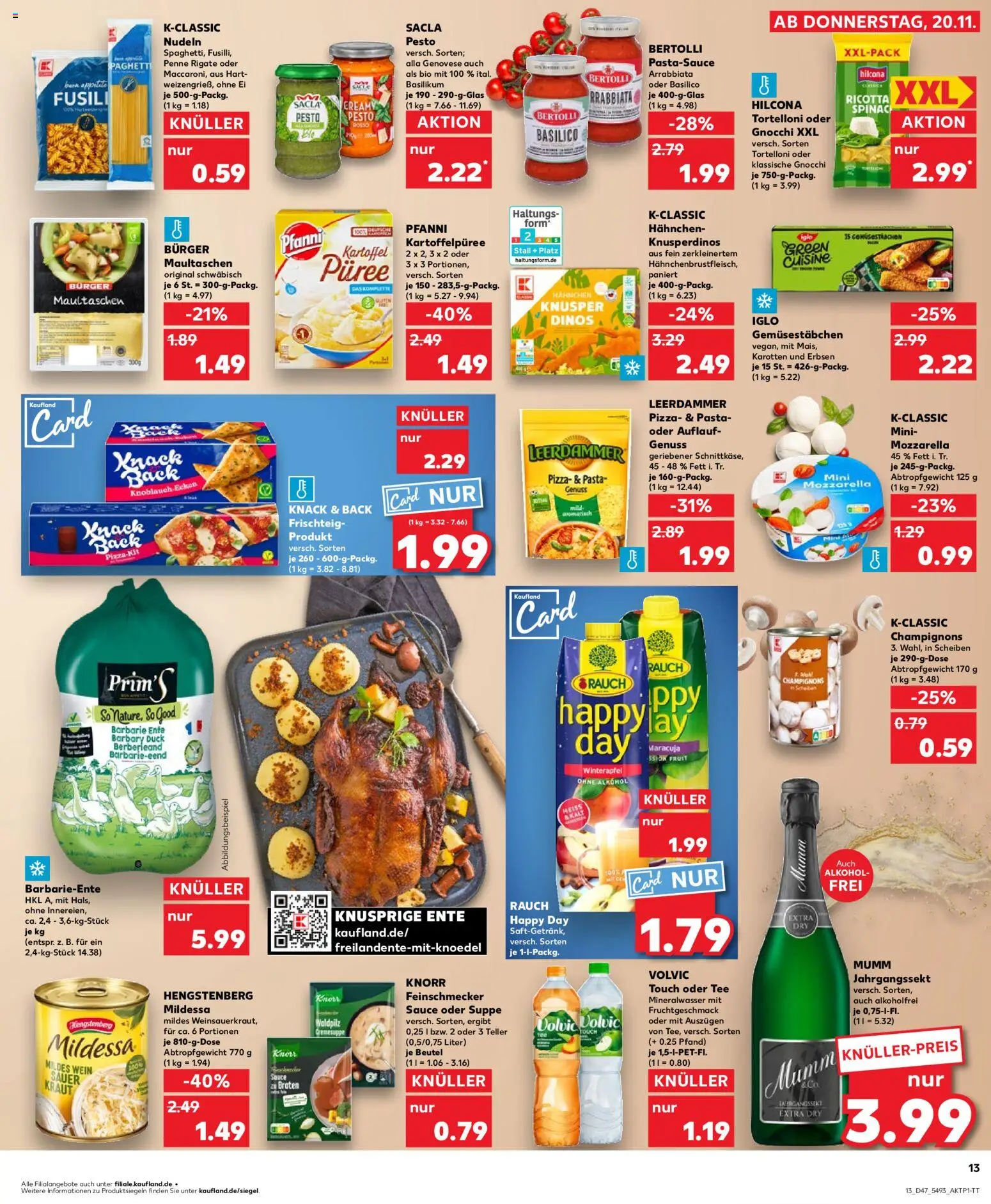 Kaufland prospekt Stuttgart	 – gültig ab 23.11.2025 | Seite: 13 | Produkte: Kraut, Maultaschen, Volvic, Erbsen