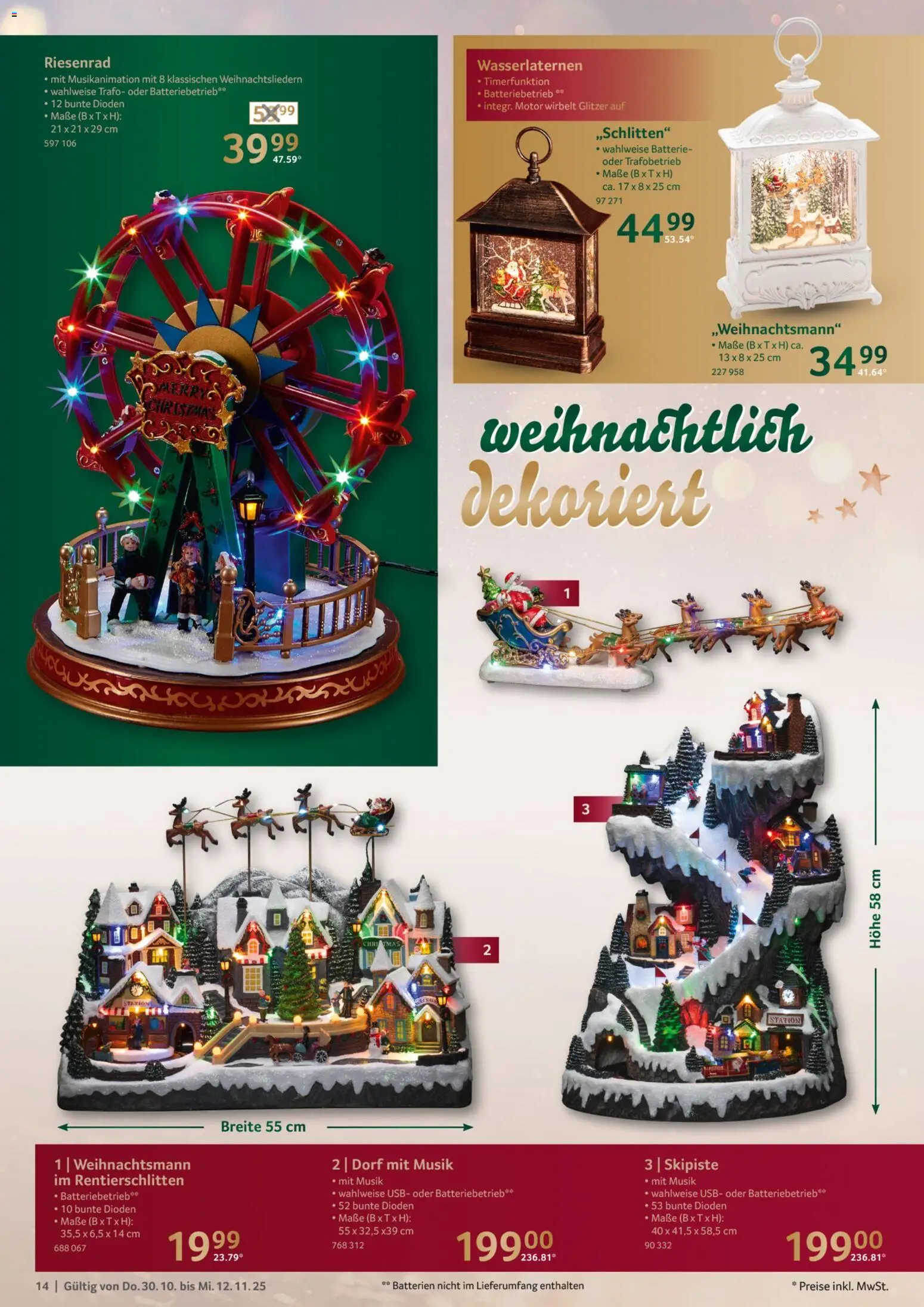 Selgros Weihnachtsdekoration – gültig ab 30.10.2025 | Seite: 14 | Produkte: USB, Batterien, Batterie