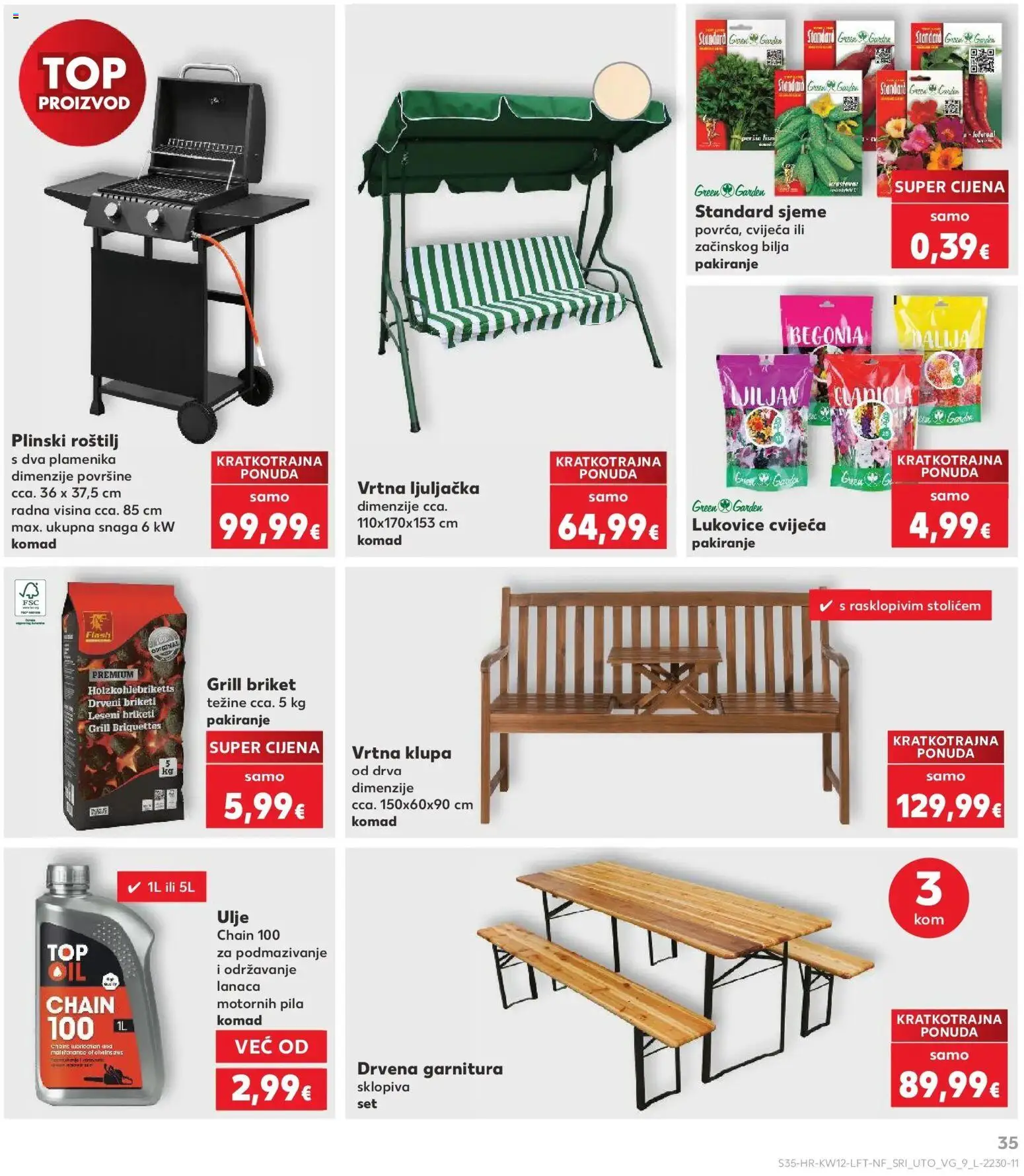 Kaufland katalog | vrijedi od 17.03.2026 | Stranica: 35 | Proizvodi: Roštilj, Ljuljačka, Ulje, Briketi