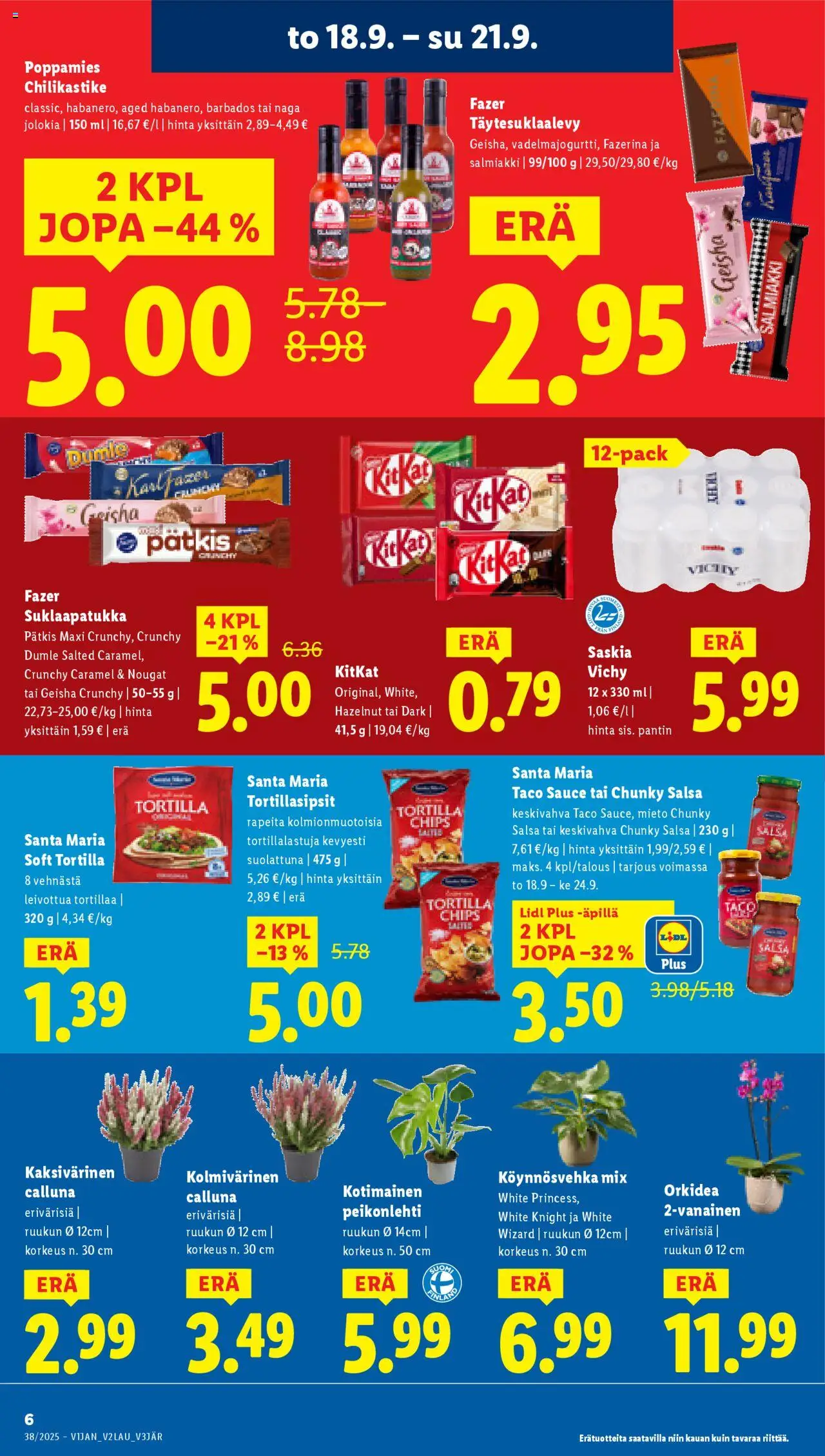 Lidl tarjoukset – voimassa 18.09.2025 alkaen | Sivu: 8 | Tuotteet: Salsa, Chilikastike, Tortilla