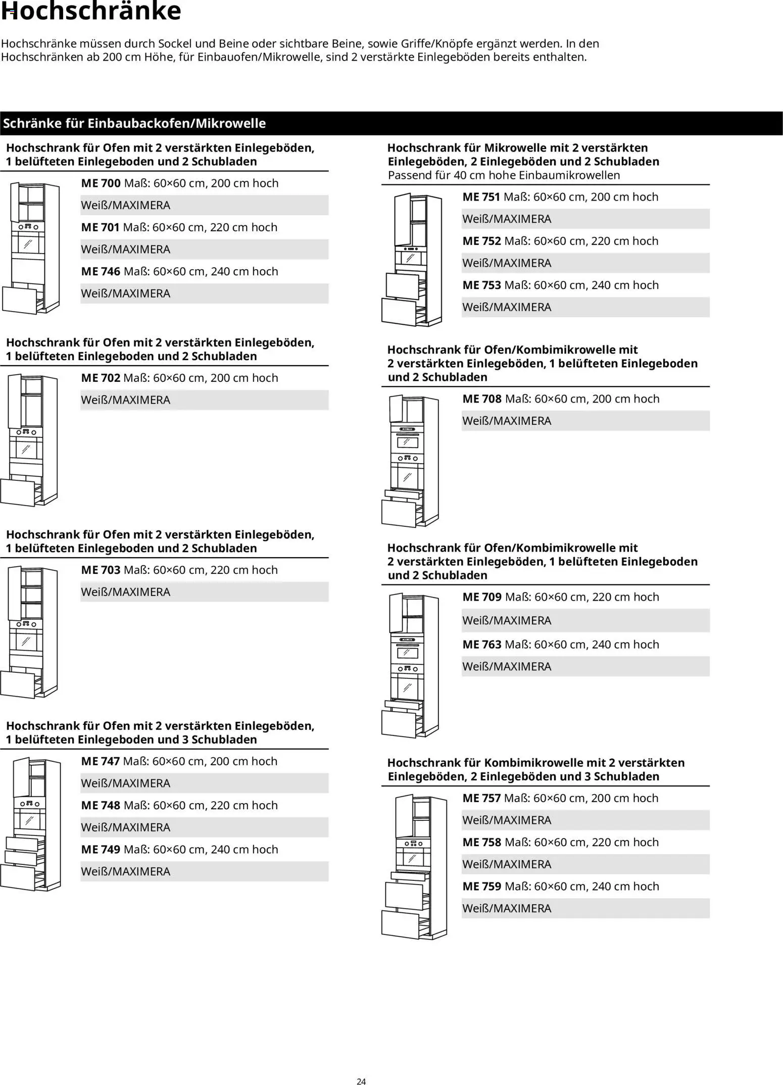 Ikea Küchensystem – gültig ab 02.01.2026 | Seite: 24 | Produkte: Ofen, Mikrowelle, Hochschrank