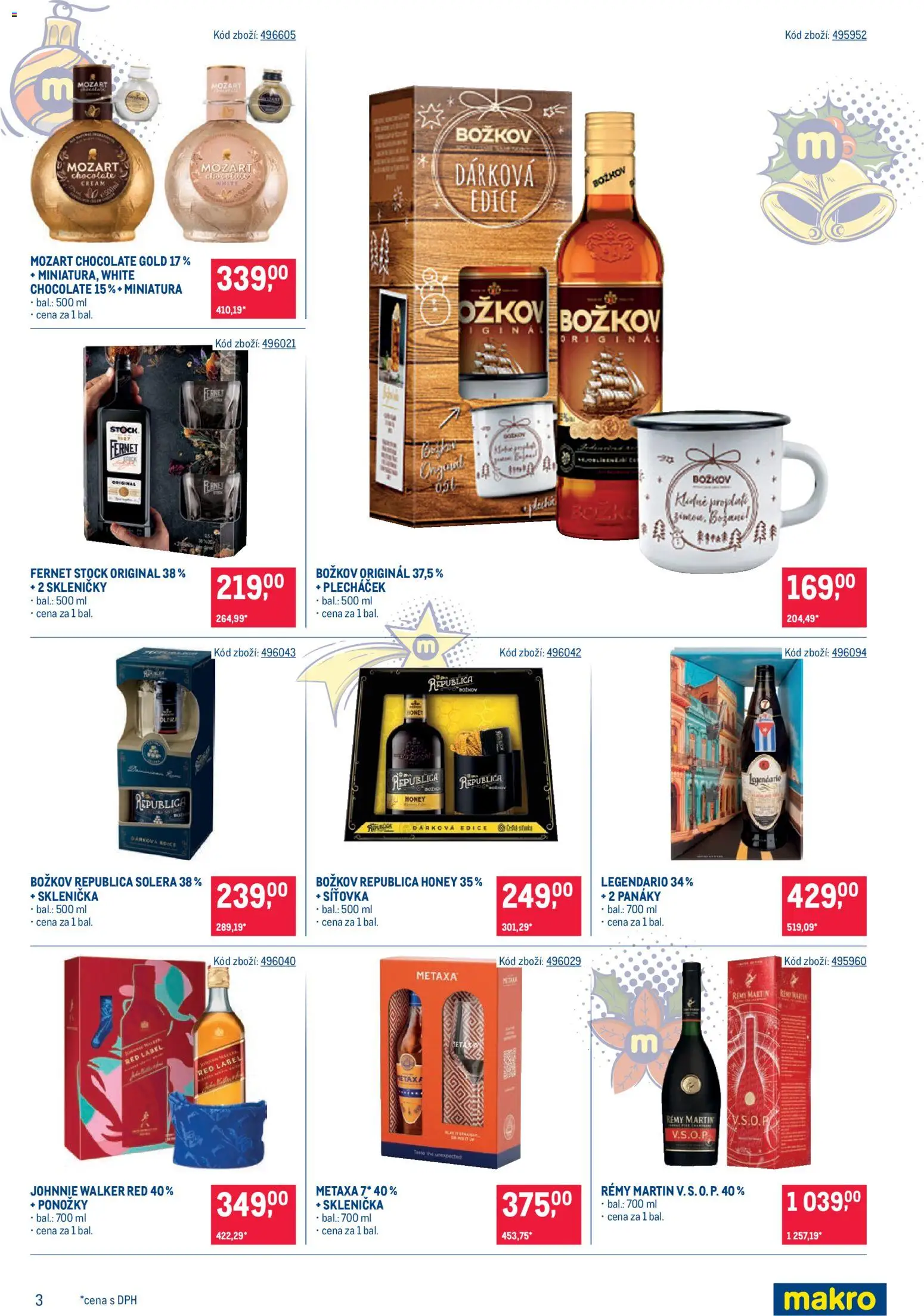 Makro leták - Dárkové balíčky od 22.10.2025 | Strana: 3 | Produkty: Plecháček, Red Label, Fernet, Božkov