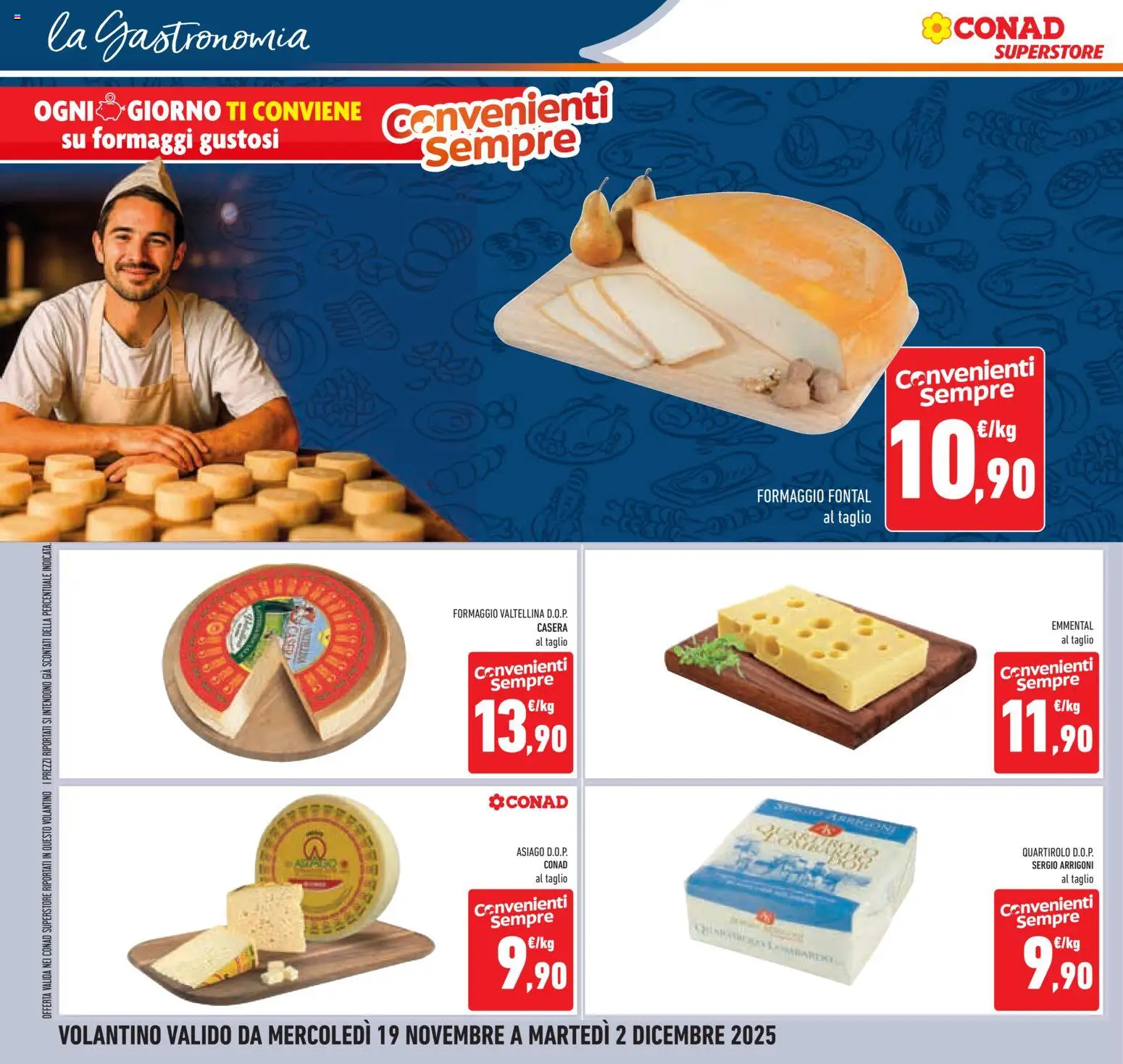 Volantino Conad del 19.11.2025 | Pagina: 14 | Prodotti: Formaggio, Emmental