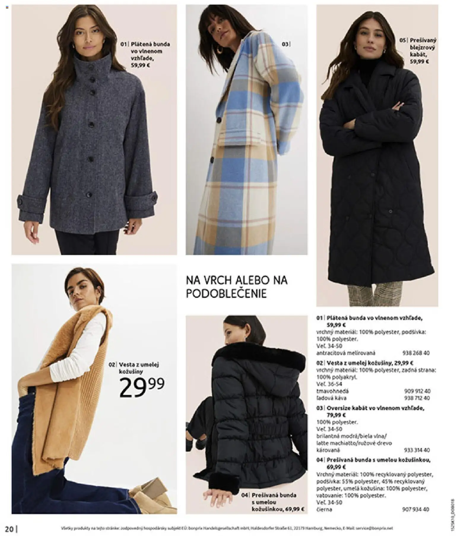 Nové Bonprix akcie – leták je platný od 01.11.2025 | Strana: 22 | Produkty: Vesta, Bunda