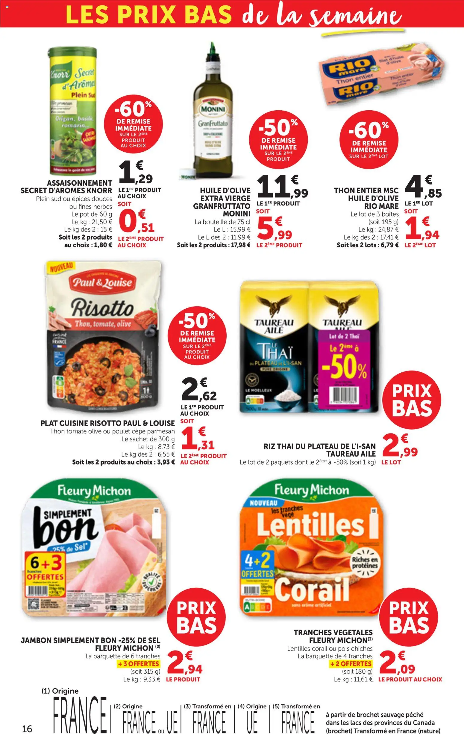 {H1} | Page: 16 | Produits: Plateau, Parmesan, Jambon, Riz