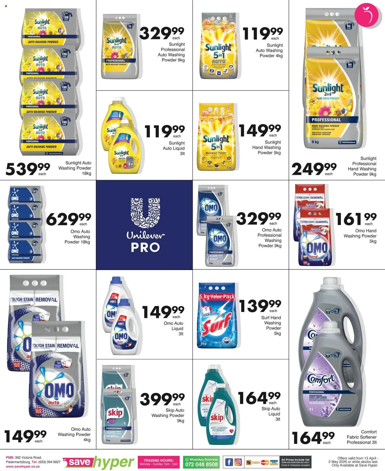 New Save catalogue – valid from 13.04.2026 | Page: 25 | Products: Conditioner, Washing powder, Fabric softener, Peach
