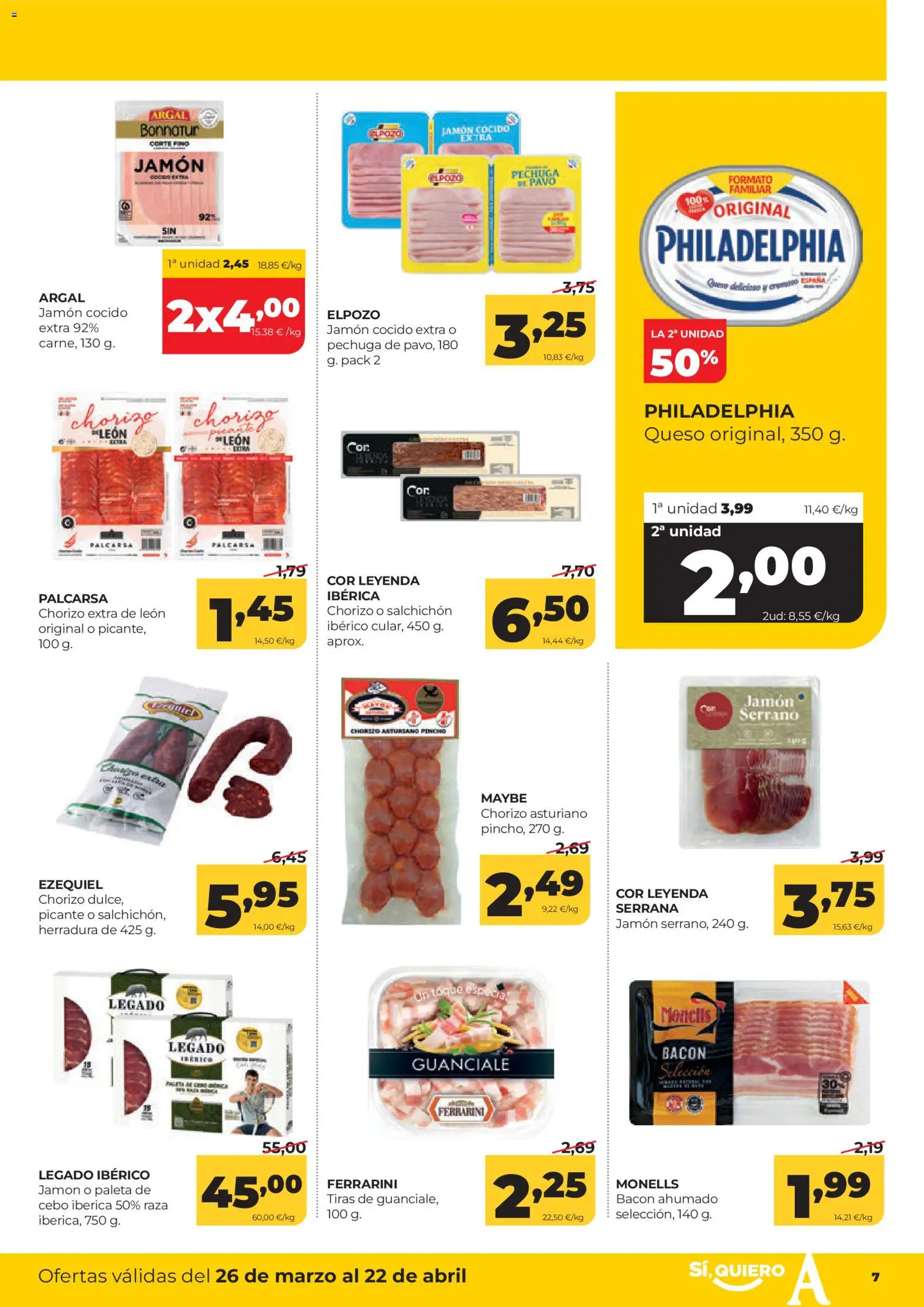 Alimerka folleto Asturias │ válido desde el 26.03.2026 | Página: 7 | Productos: Queso, Jamón, Jamón cocido