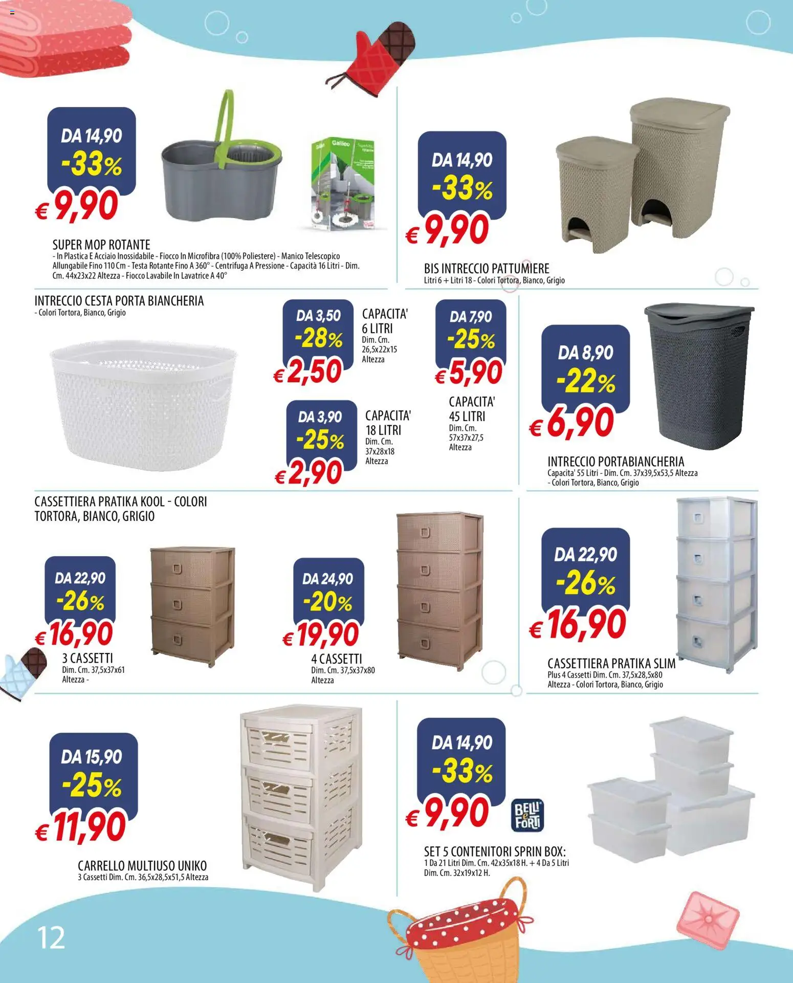 Volantino Famila del 29.12.2025 | Pagina: 12 | Prodotti: Centrifuga, Lavatrice, Carrello, Portabiancheria