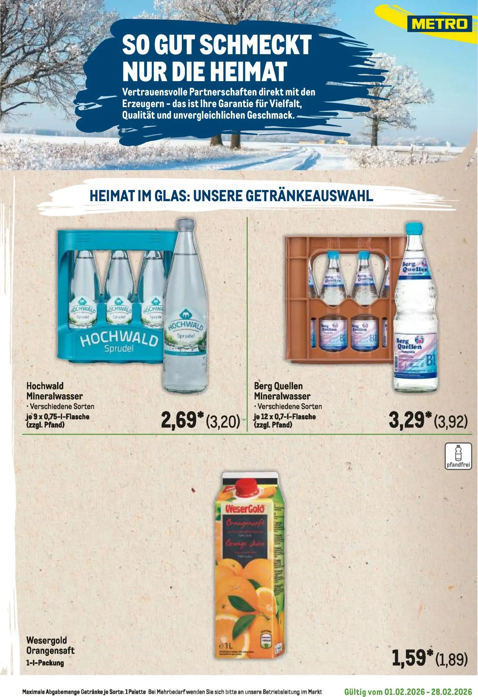 Metro Regionaler Flyer – gültig ab 01.02.2026 | Seite: 65 | Produkte: Orangensaft, Mineralwasser