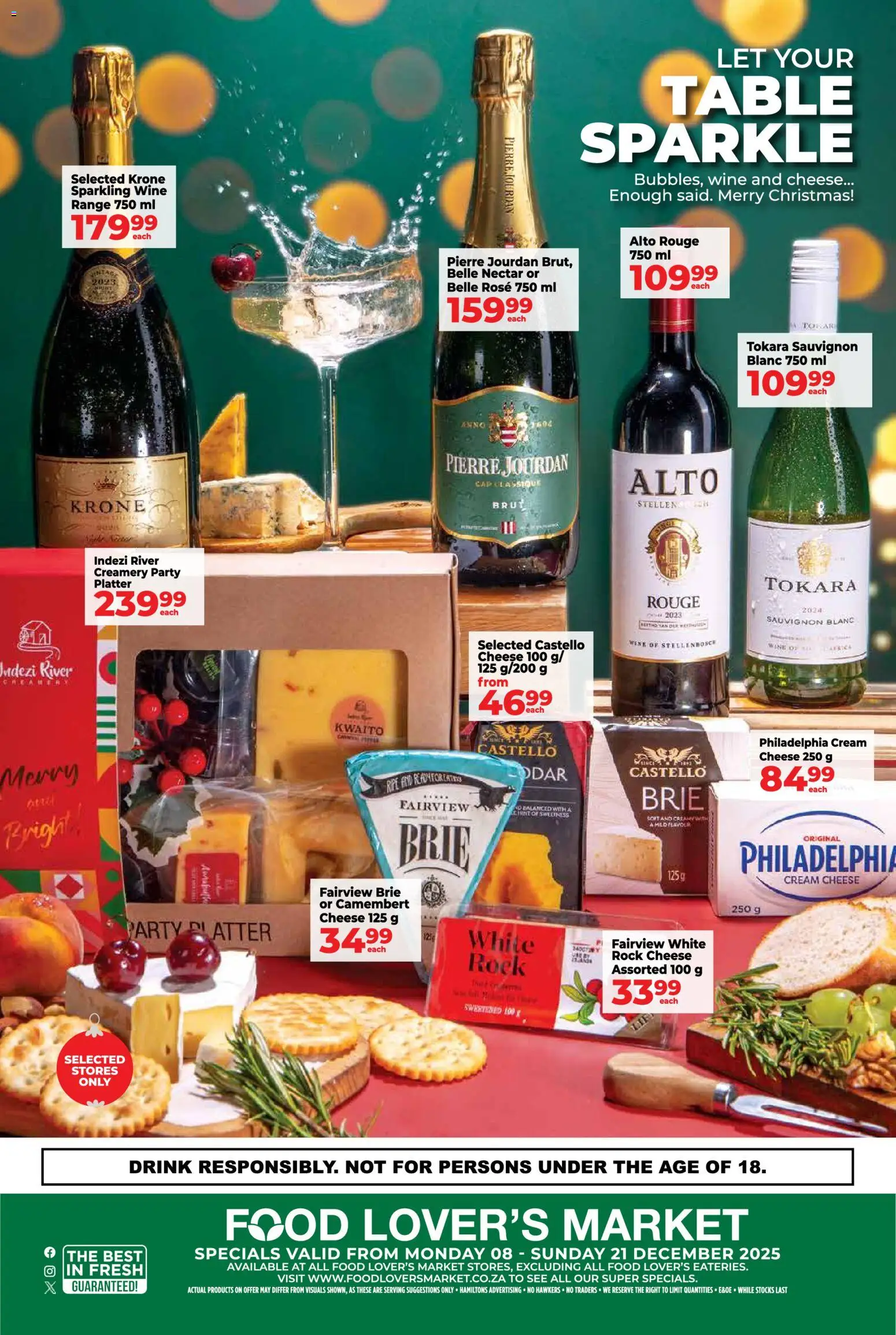 New Food Lover's Market catalogue – valid from 08.12.2025 | Page: 8 | Products: Cap, Table, Cheese, Peach