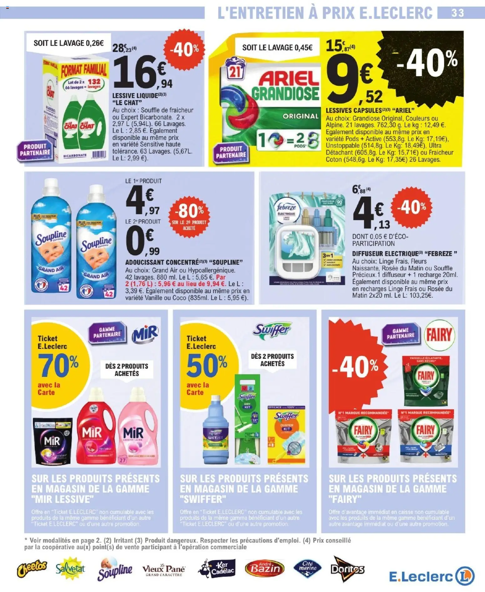 {H1} | Page: 33 | Produits: Salvetat, Fairy, Adoucissant, Détergent