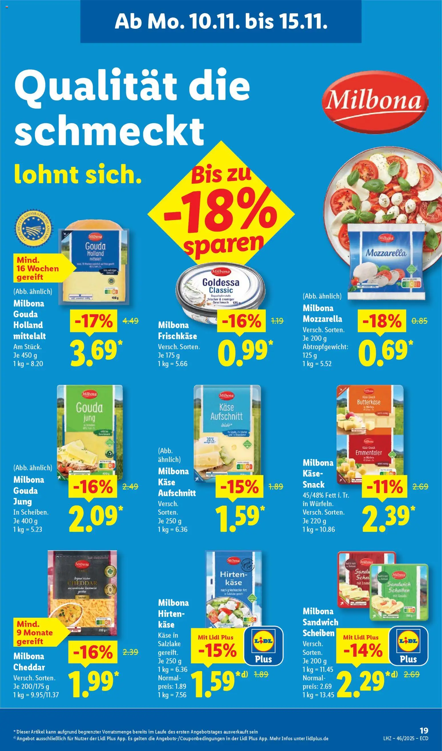 Lidl - Prospekt – gültig ab 10.11.2025 | Seite: 27 | Produkte: Käse, Mozzarella, Gouda, Frischkase
