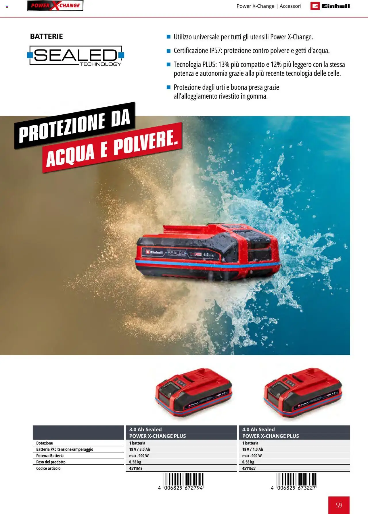 Volantino Einhell del 01.02.2025 | Pagina: 59 | Prodotti: Acqua, Presa, Batteria, Batterie