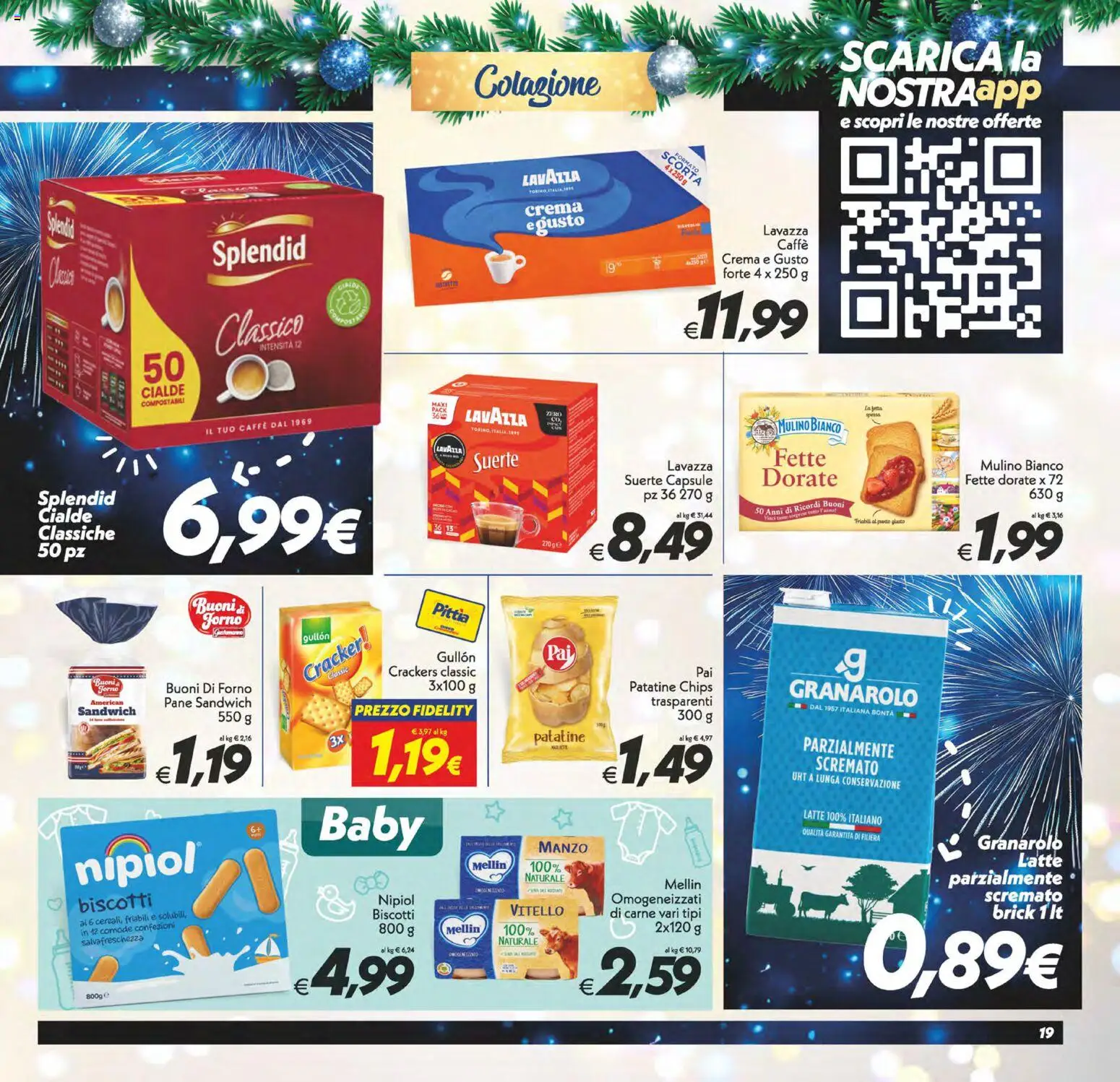 Volantino SuperConveniente del 27.12.2025 | Pagina: 19 | Prodotti: Pane, Crackers, Vitello, Lavazza