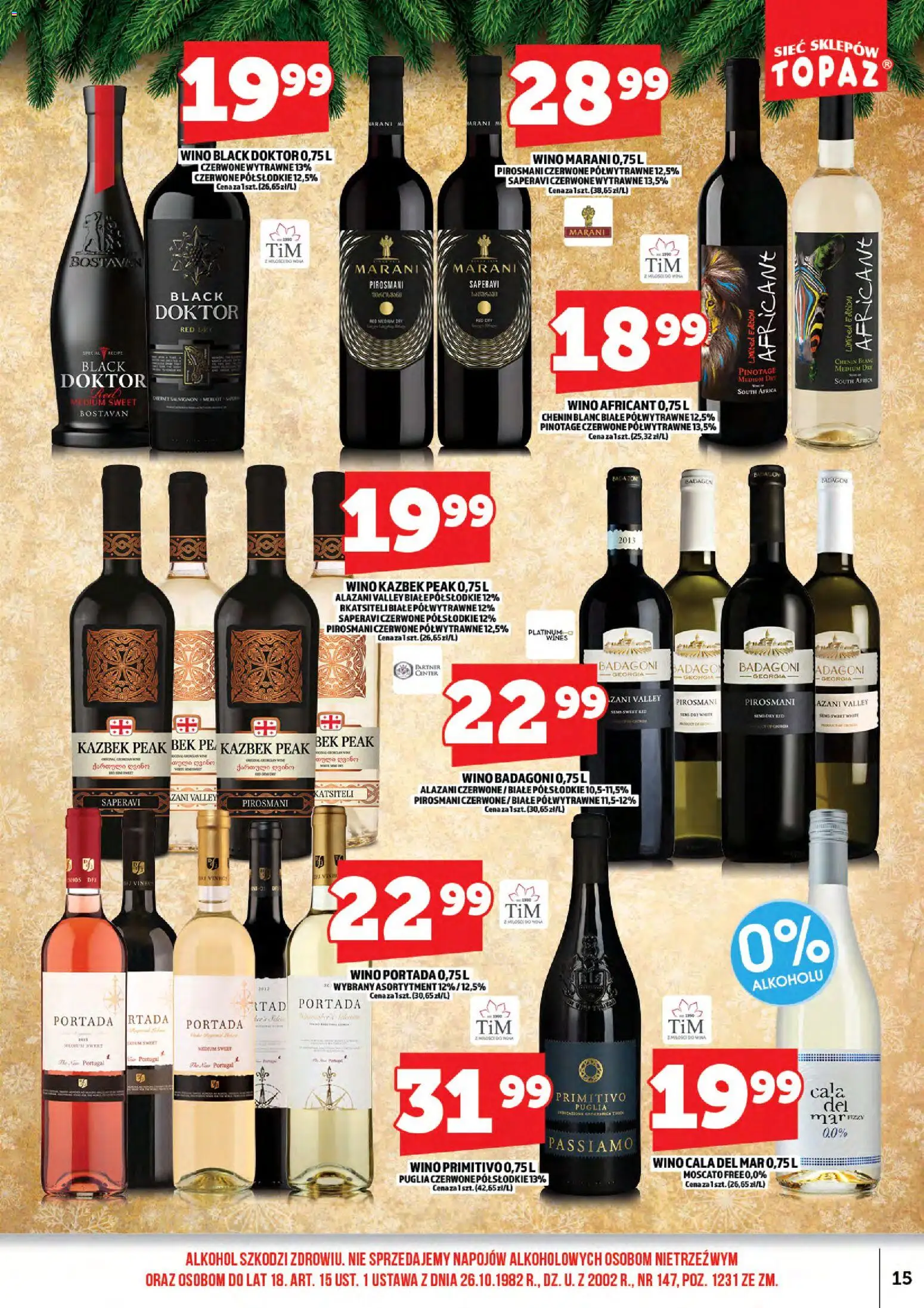 Topaz Gazetka alkoholowa od 15.12.2025 | Strona: 17 | Produkty: Alazani Valley, Wino, Alkohol