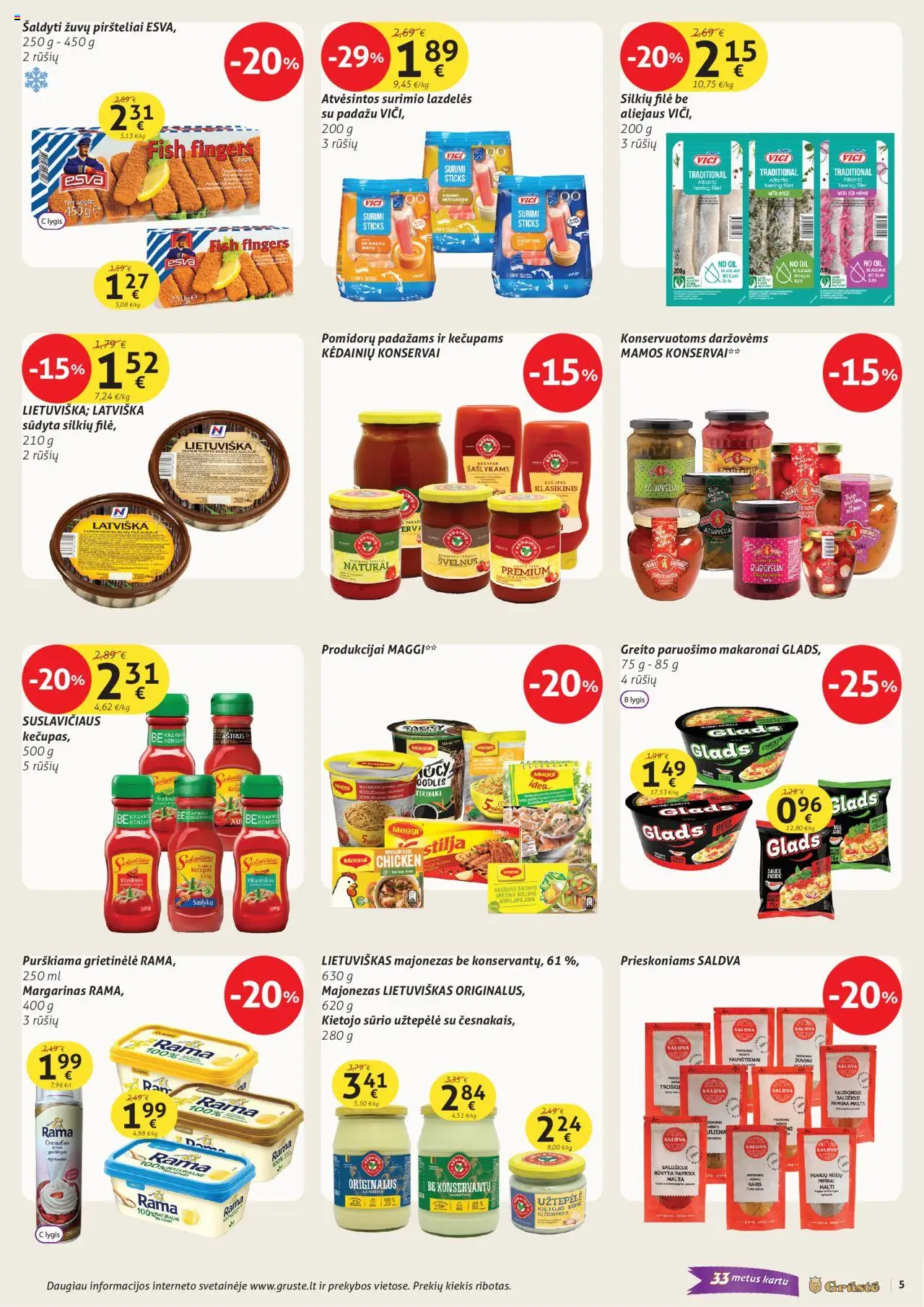 GRUSTE leidinys│galioja nuo 11.08.2025 | Puslapis: 5 | Prekių: Grietinėlė, Paprika, Konservai, Majonezas