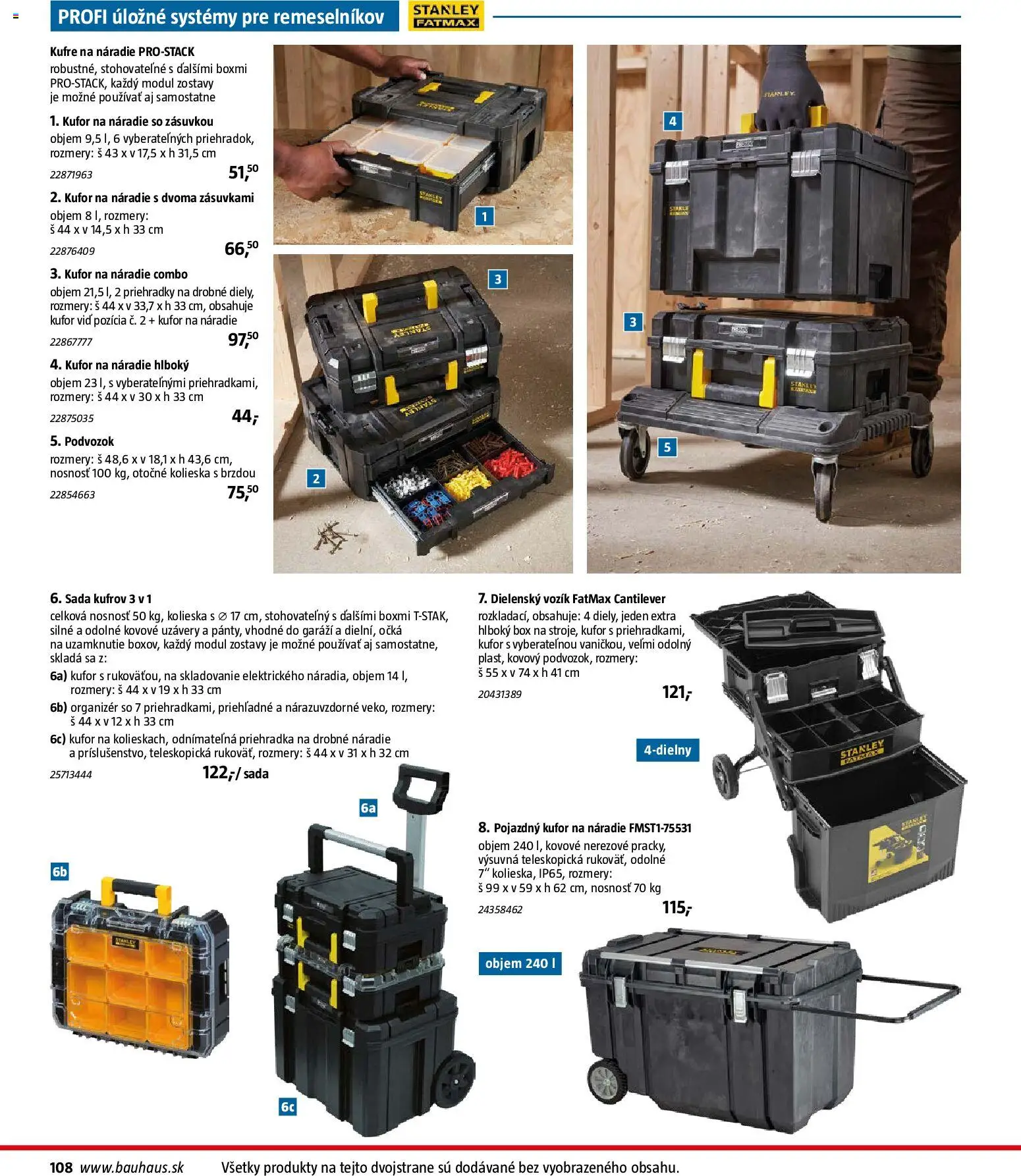 Nové Bauhaus akcie – leták je platný od 26.01.2026 | Strana: 108 | Produkty: Organizér, Náradie