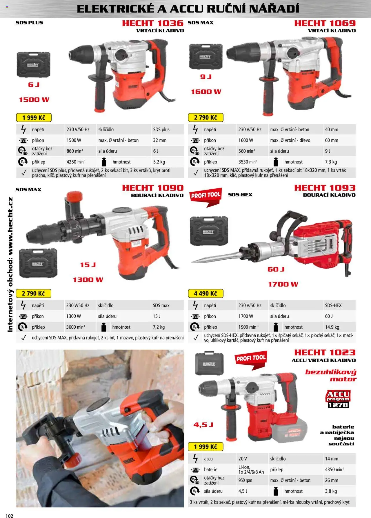 Hecht katalog - Jaro-léto 2025 od 22.04.2025 | Strana: 102 | Produkty: Kufr, Hecht, Kladivo, Baterie