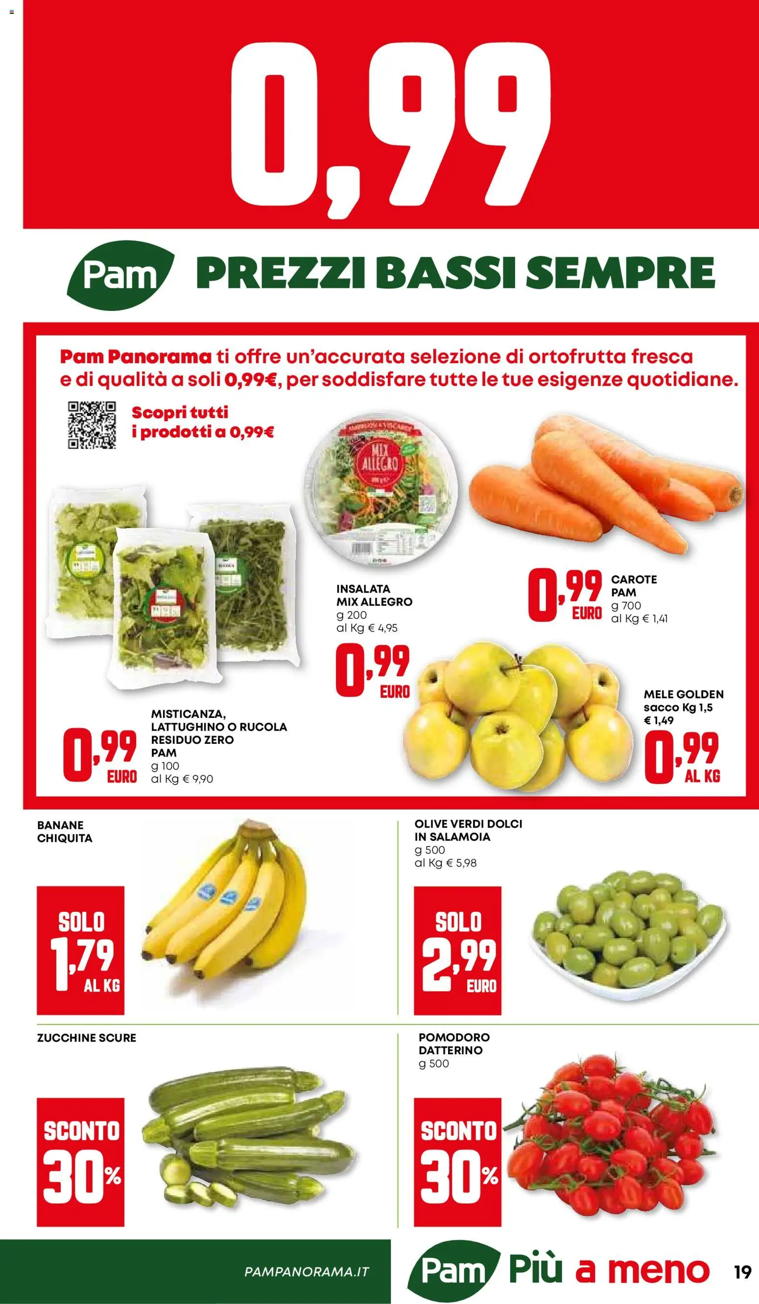 Volantino PAM del 26.02.2026 | Pagina: 19 | Prodotti: Mele, Pomodoro, Olive, Zucchine