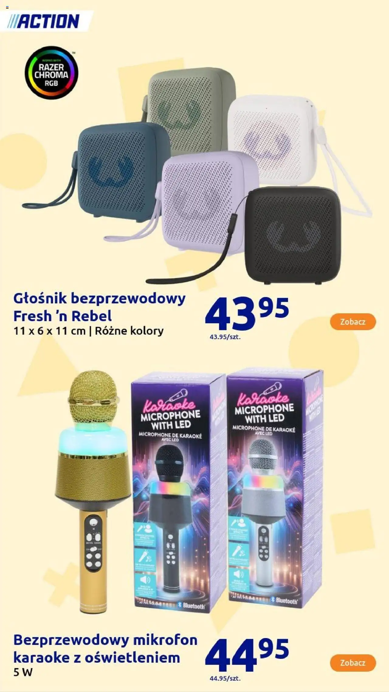 Action Gazetka - Presents od 08.10.2025 | Strona: 154 | Produkty: Głośnik bezprzewodowy, Mikrofon, Głośnik, Mikrofon karaoke