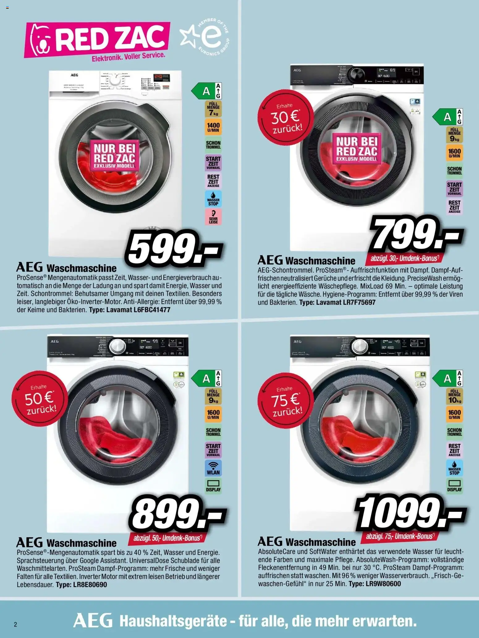 RED ZAC Besser Trocken Als Nass - Kufstein gültig ab 20.10.2025 | Seite: 2 | Produkte: Wasser, Waschmaschine