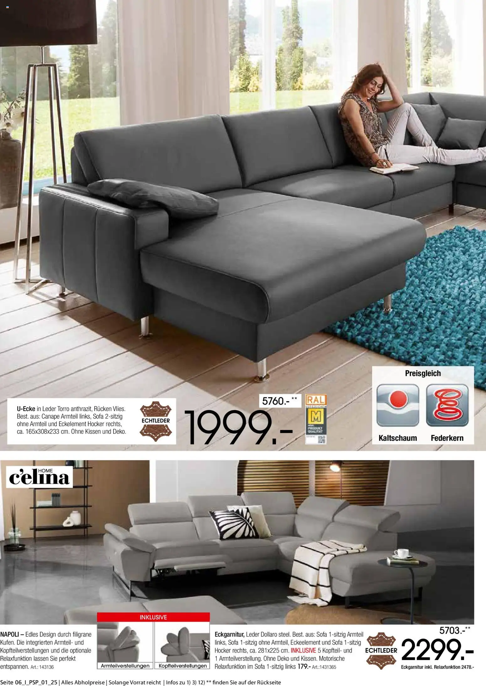 Zurbrüggen  Polstermöbel-Spezial – gültig ab 27.10.2025 | Seite: 6 | Produkte: Hocker, Kissen, Sofa